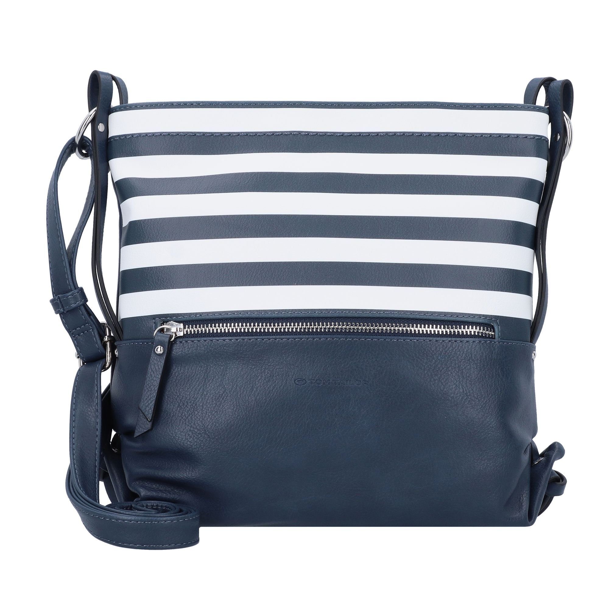 TOM TAILOR Elin Mare – Borsa A Tracolla Donna Blu A Righe, 30x10x27 Cm, Similpelle Morbida