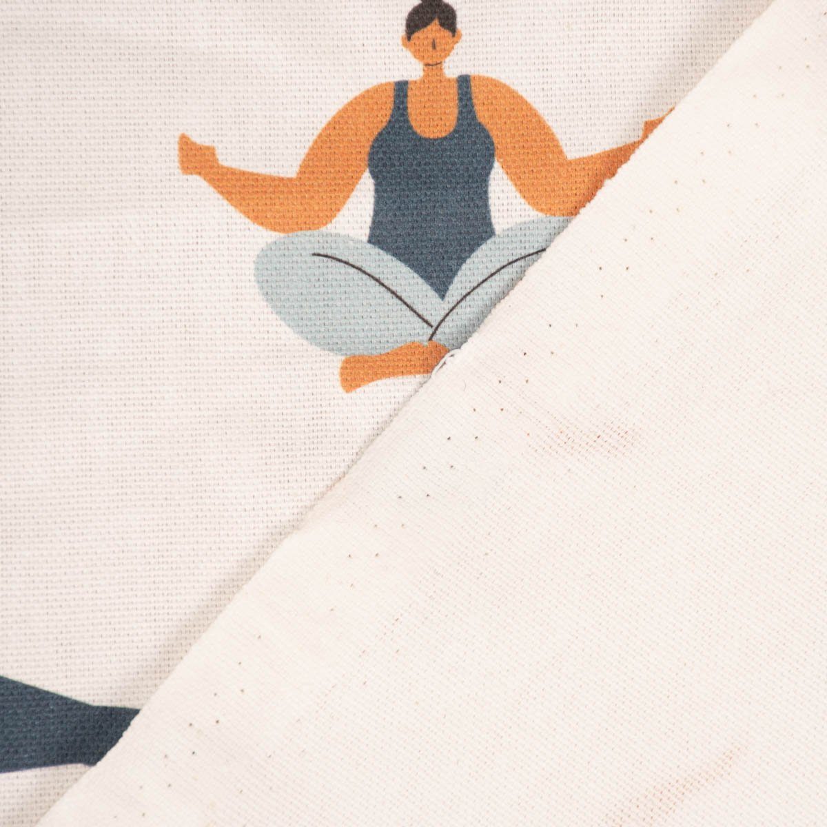 Vorhang SCHÖNER LEBEN. 245cm, LEBEN., Baumwolle, Positivity wollweiß in Vorhang (1 made handmade, Smokband blickdicht, vorgewaschen SCHÖNER Germany, Body Yoga blau St)