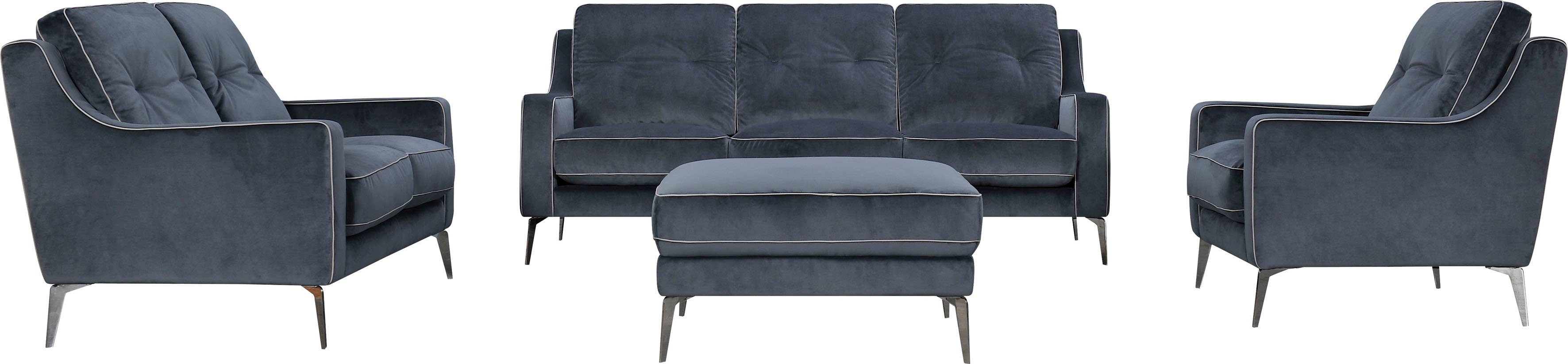 Leonique 3-Sitzer Chicago, 1 Teile, 3-Sitzer Ssofa, graublau, klassisch/modern, 208x92x90