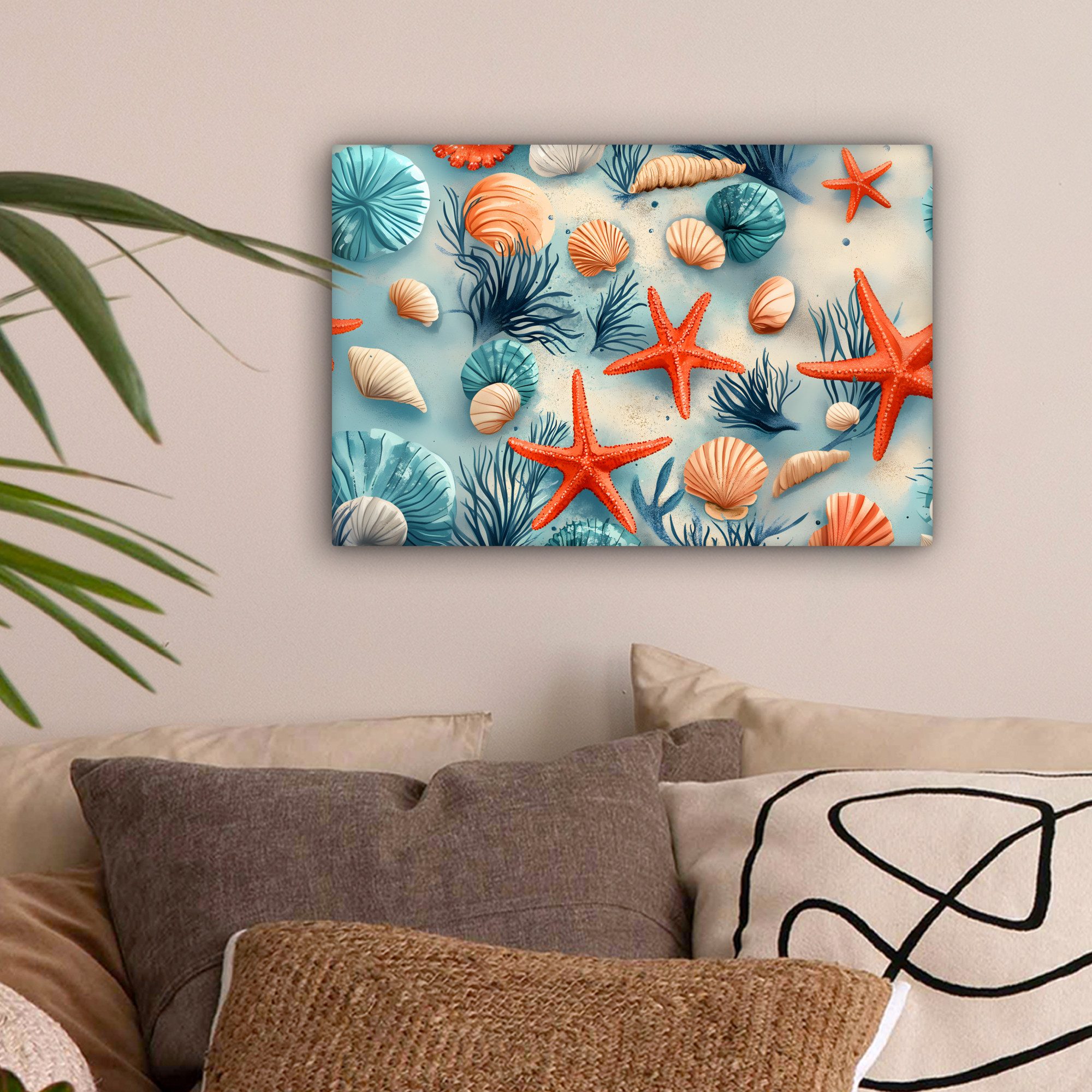 OneMillionCanvasses® Leinwandbild Seesterne - Muscheln - günstig online kaufen