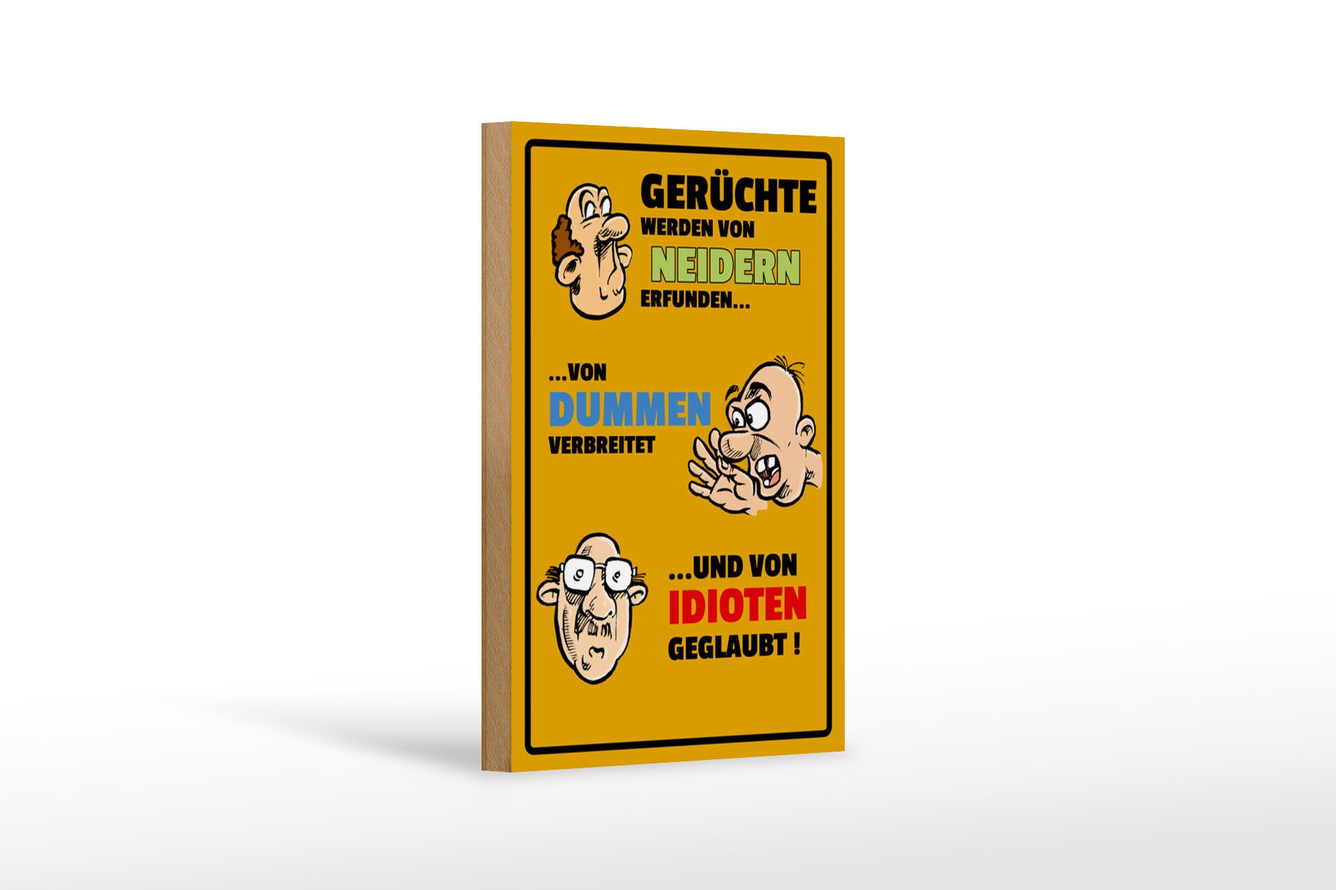 Holzbild Spruch 12x18cm Gerüchte von Neidern erfunden