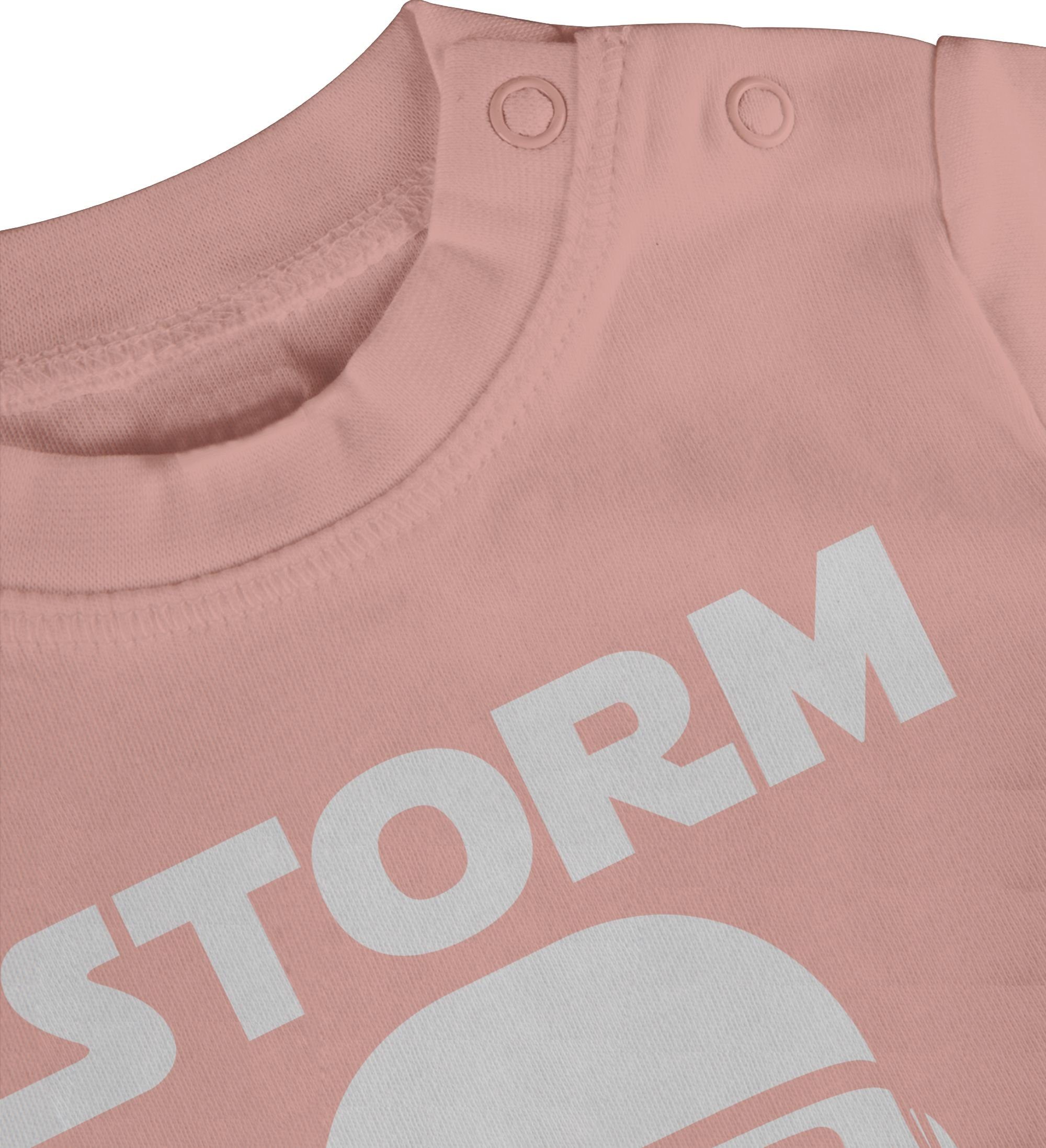 2 Shirtracer Baby T-Shirt Stormpooper - Babyrosa Storm Pooper Sprüche