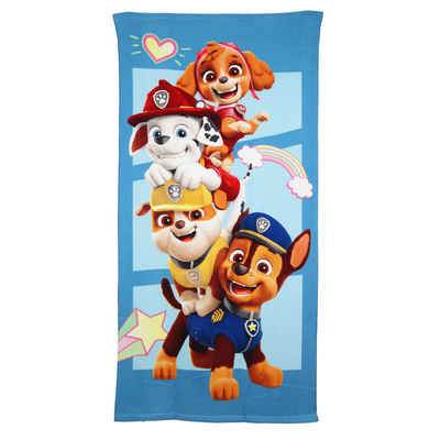 PAW PATROL Strandtuch Paw Patrol Chase Rubble Jungen Mikrofaser Badetuch 70x140 cm