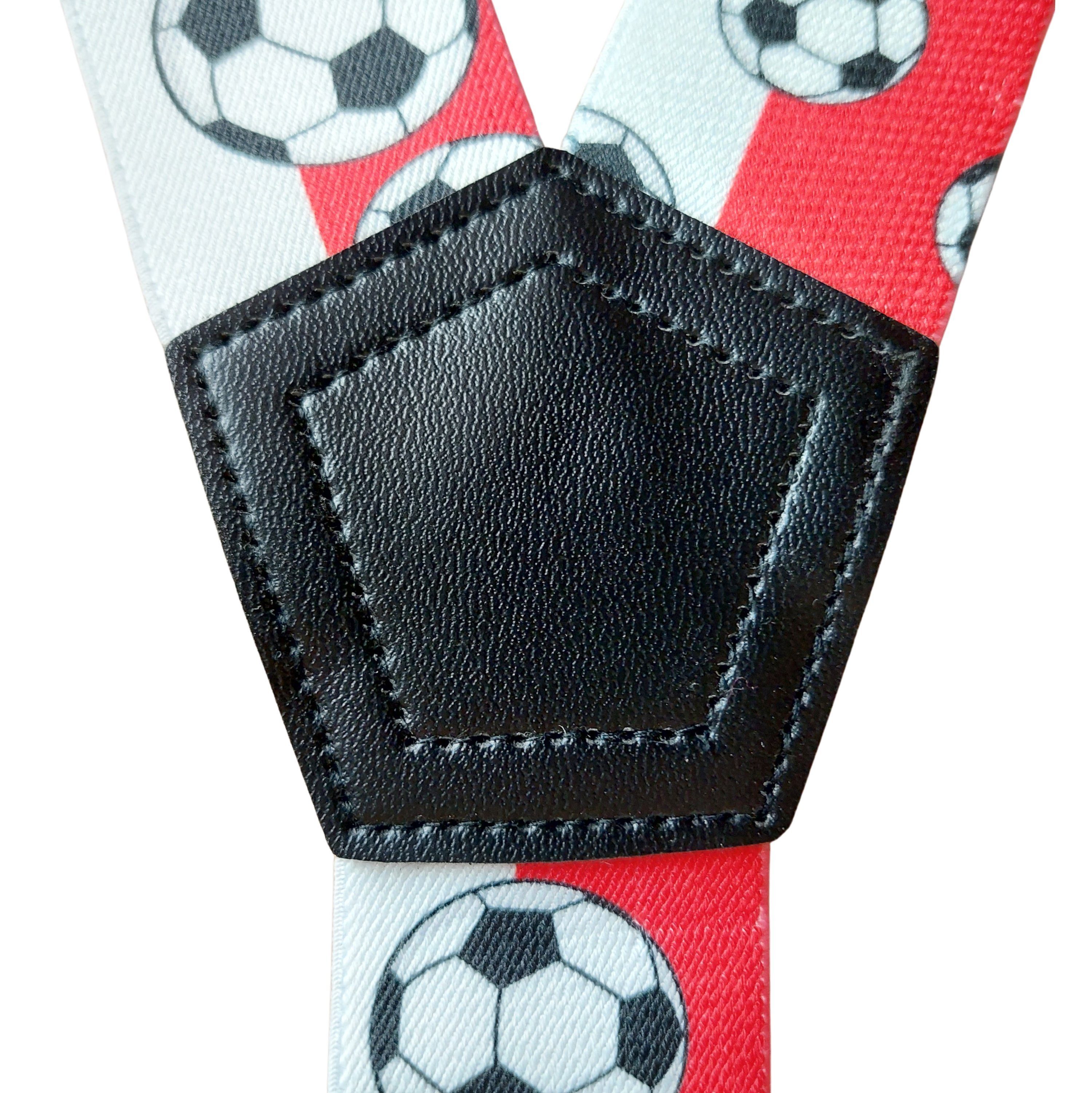 Ware aus aller Welt Hosenträger Fußball starke Y Hosenträger 40 mm breit mit starke Krallenclips (1-St)