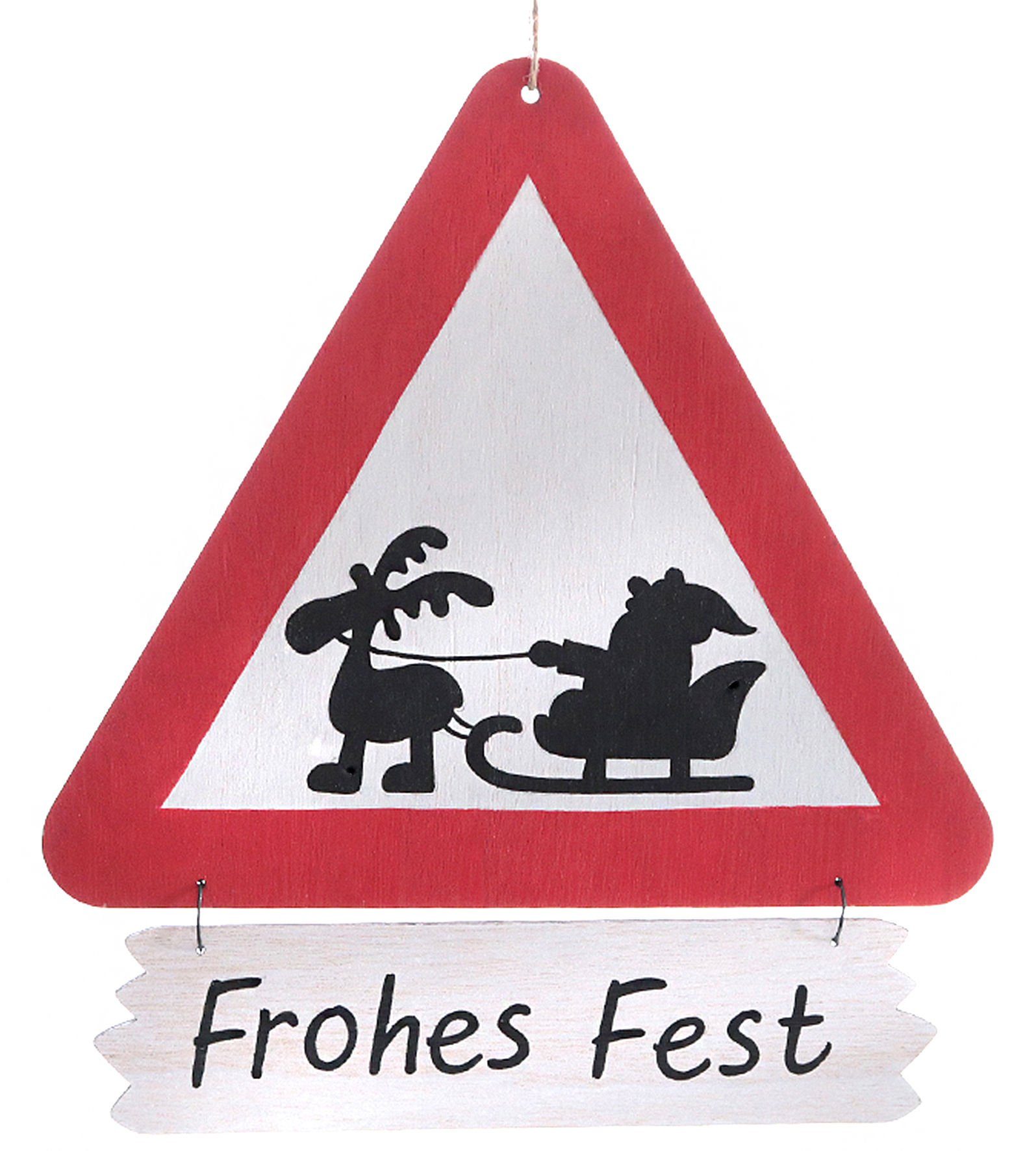 Spetebo Deko-Schriftzug Verkehrsschild "Achtung Weihnachtsmann" - 28 cm - ( günstig online kaufen