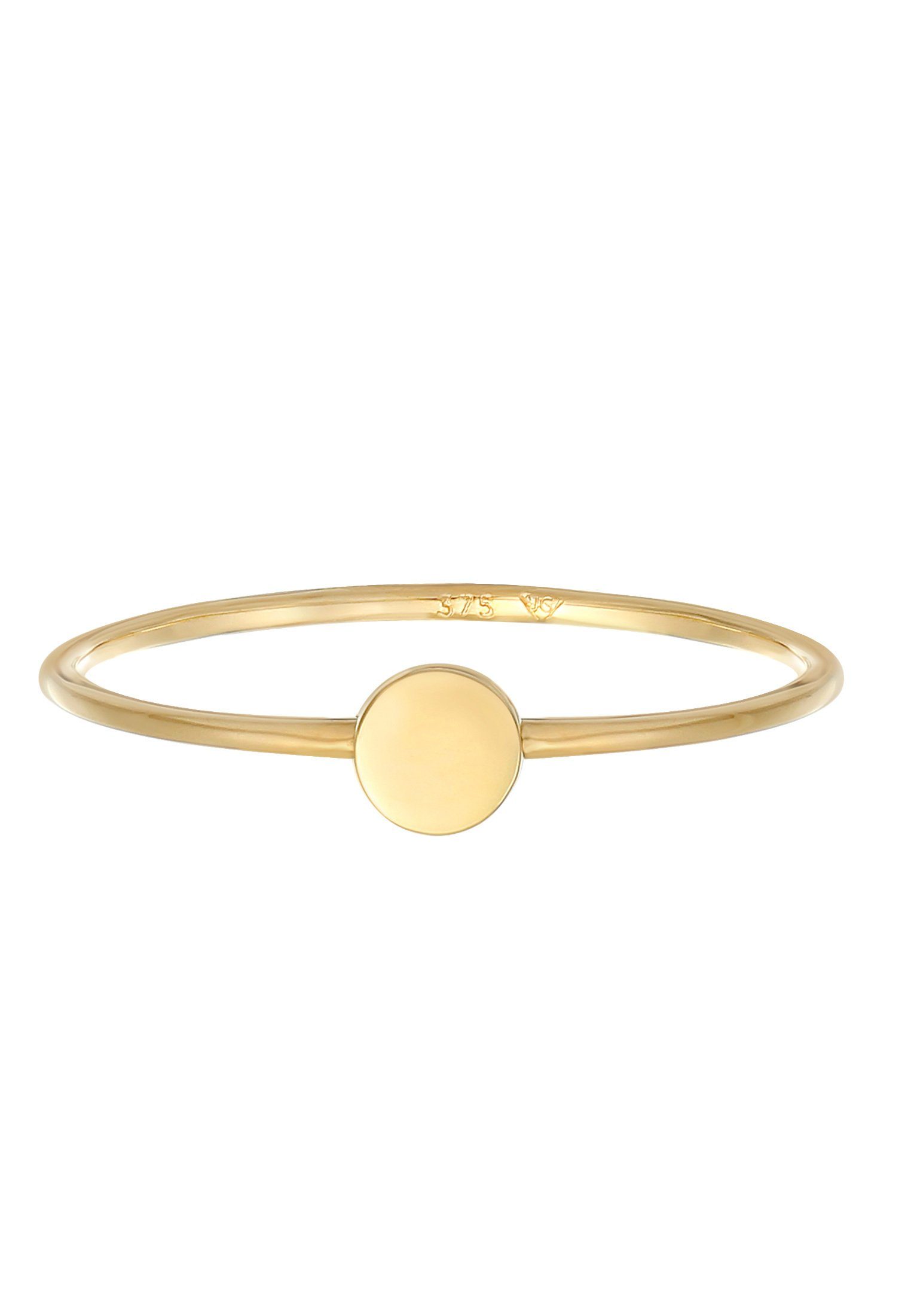Elli Premium Fingerring Plättchen Runde Form Statement 375 Gelbgold günstig online kaufen