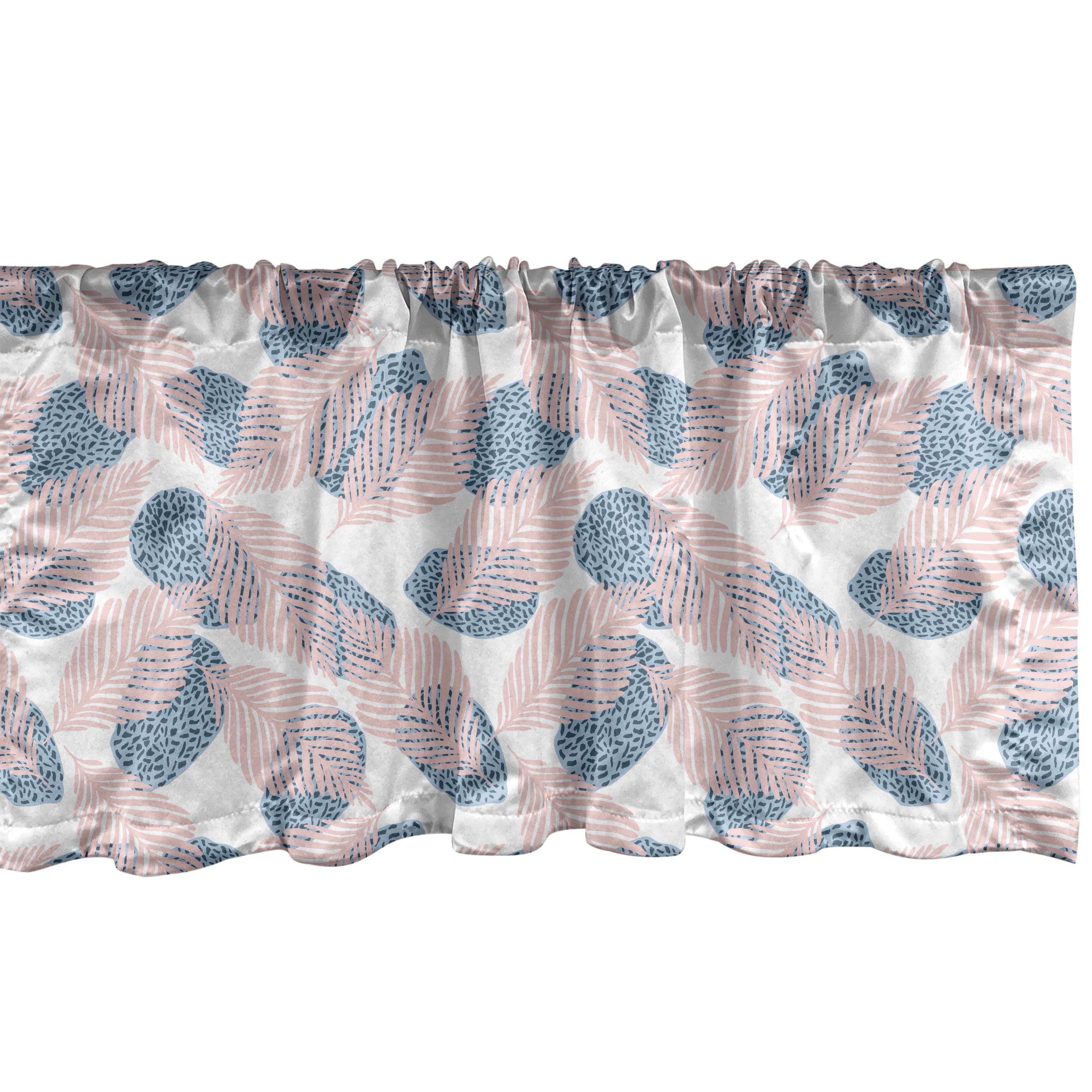 Scheibengardine Vorhang Volant für Küche Schlafzimmer Dekor mit Stangentasche, Abakuhaus, Microfaser, Tropisch Moderne Punkte Jungle Leaves