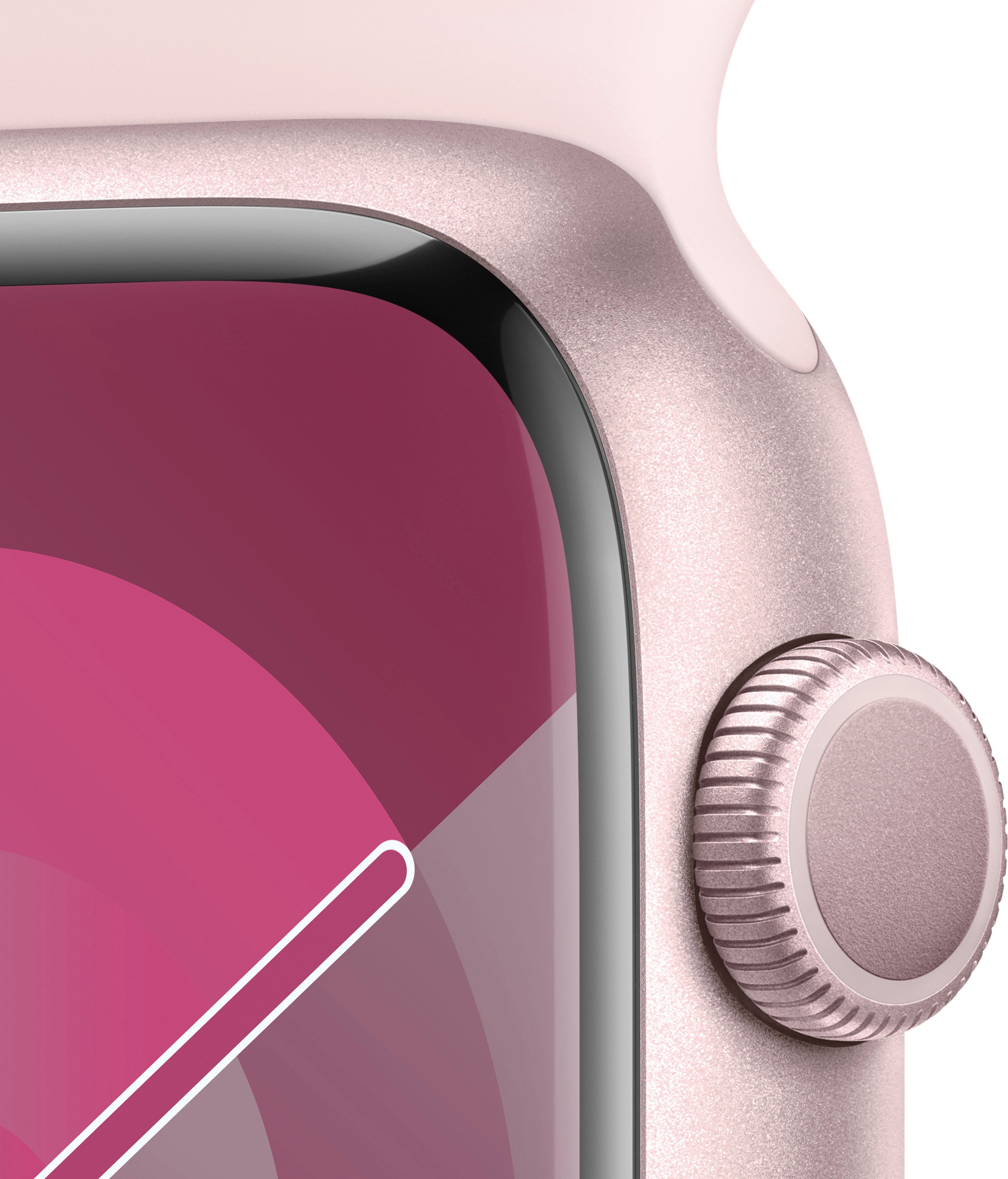 Zoll, Watch Smartwatch Watch Series 9 10), | Pink Aluminium Rosa S/M cm/1,77 Sport Apple Band OS (4,5 GPS 45mm