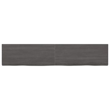 furnicato Tischplatte Dunkelbraun 200x40x(2-6)cm Massivholz Eiche