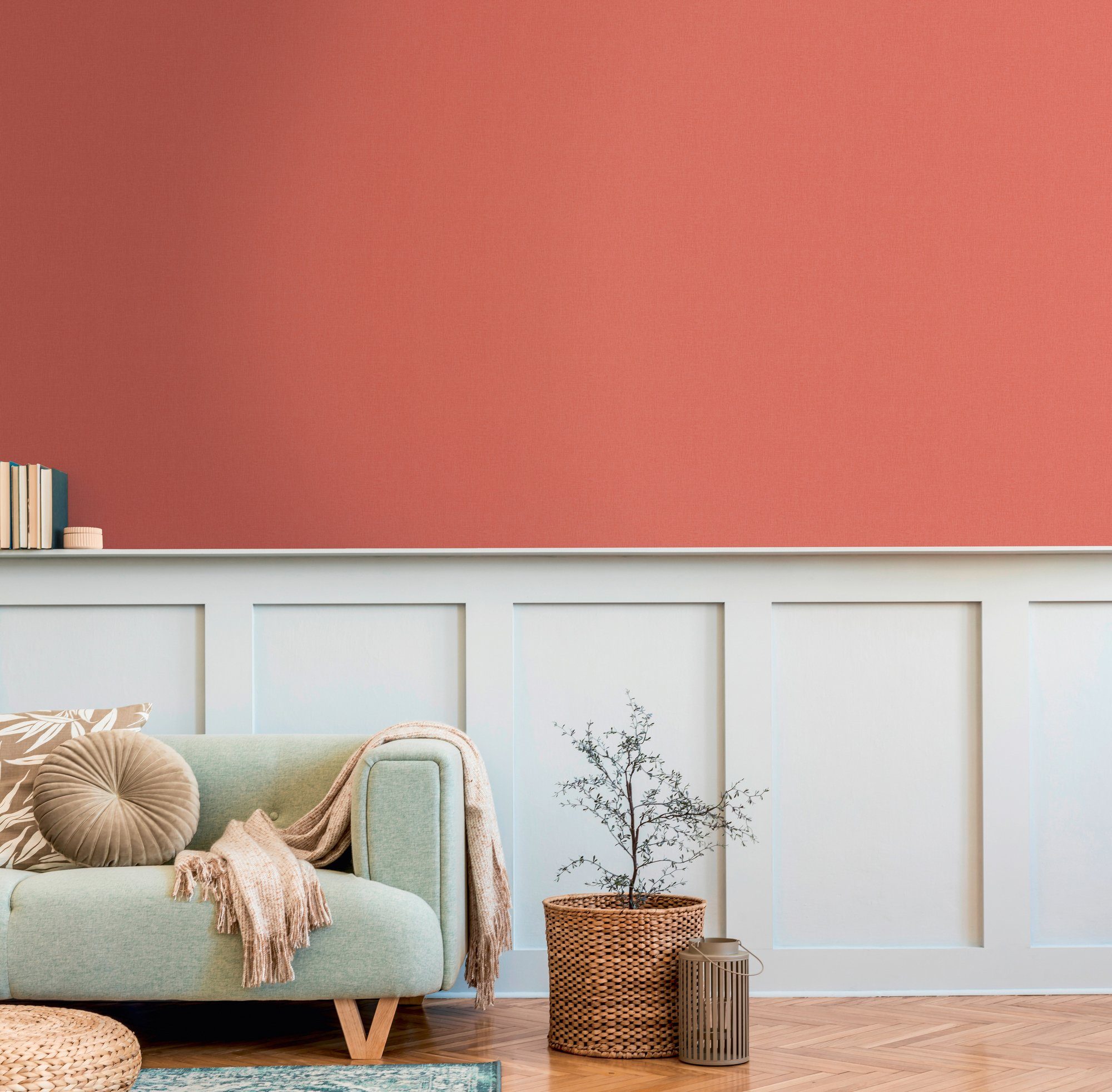 unifarben, Paper einfarbig, einfarbig Architects Vliestapete Impression, orange1 glatt, Floral Tapete Uni