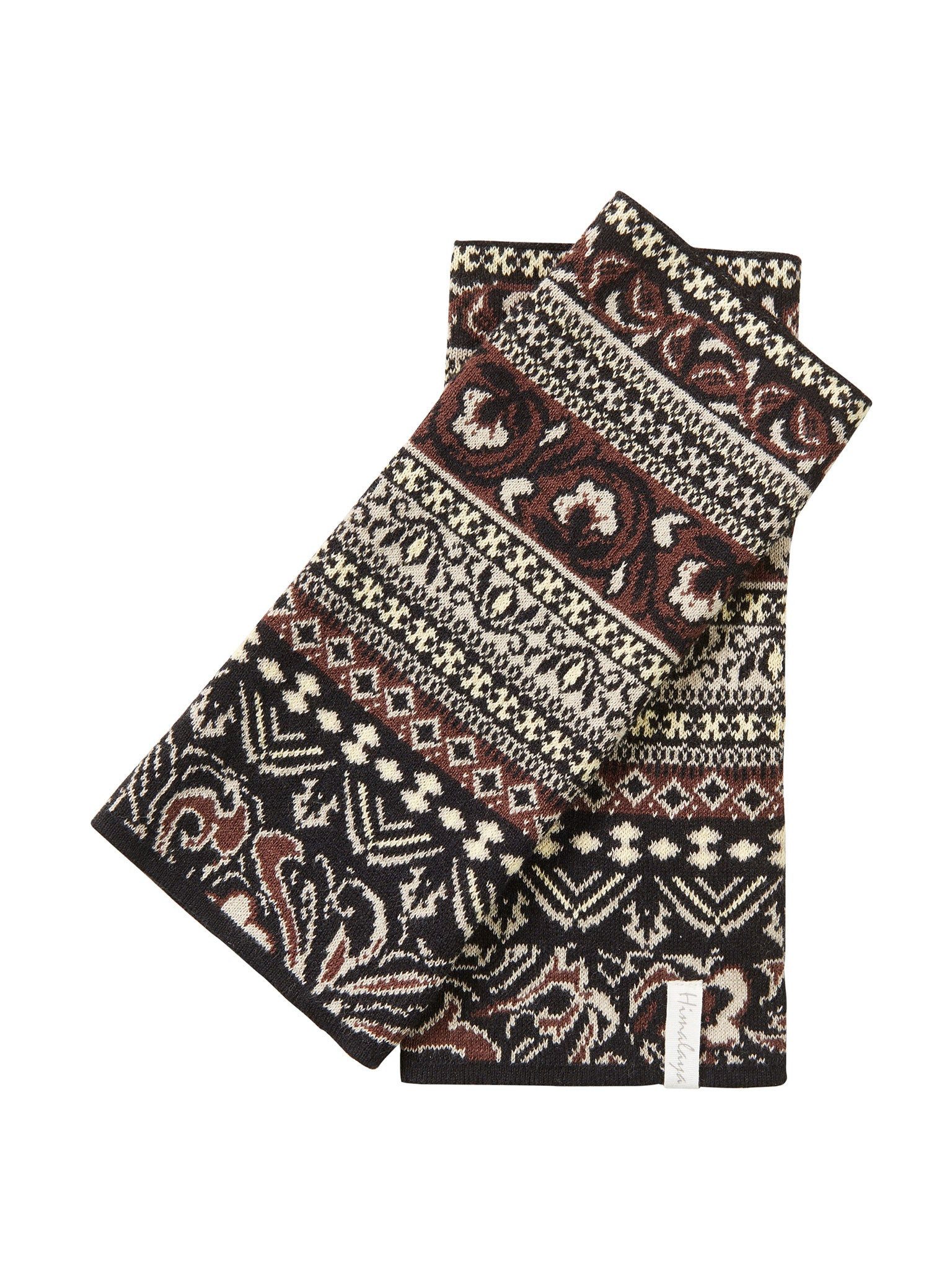 Himalaya Clothing Armstulpen Damen Unisex Pulswärmer GOTS zertifizierte Bio-Baumwolle Jacquard Handgelenkstulpen aus nachhaltigem Material mit feiner Strickoptik