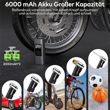 autolock Luftpumpe Luftpumpe mit 6000mAh Akku,Tragbar Kompressor mit Digital LCD