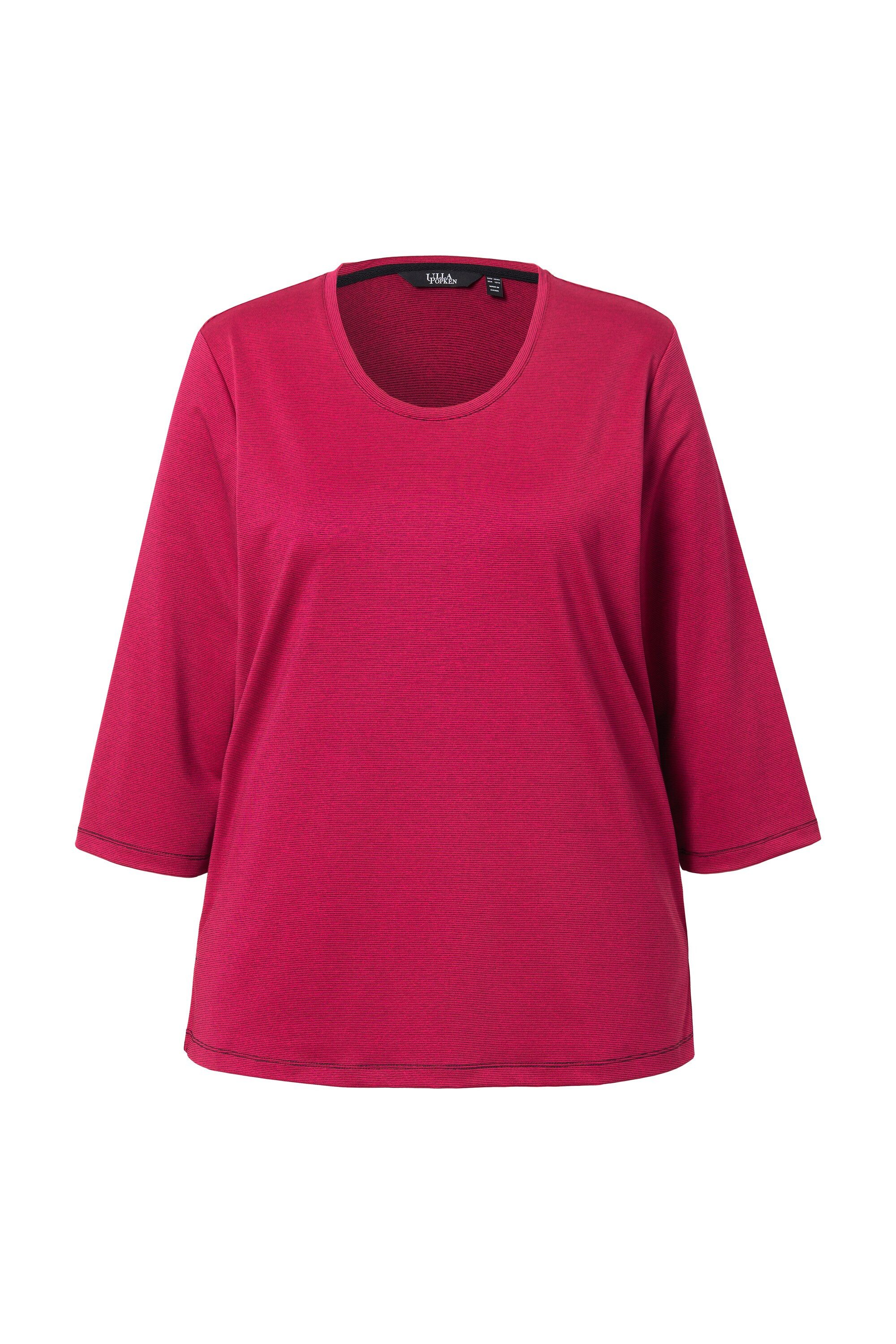 Ulla Popken T-Shirt T-Shirt Ziernähte Rundhals günstig online kaufen
