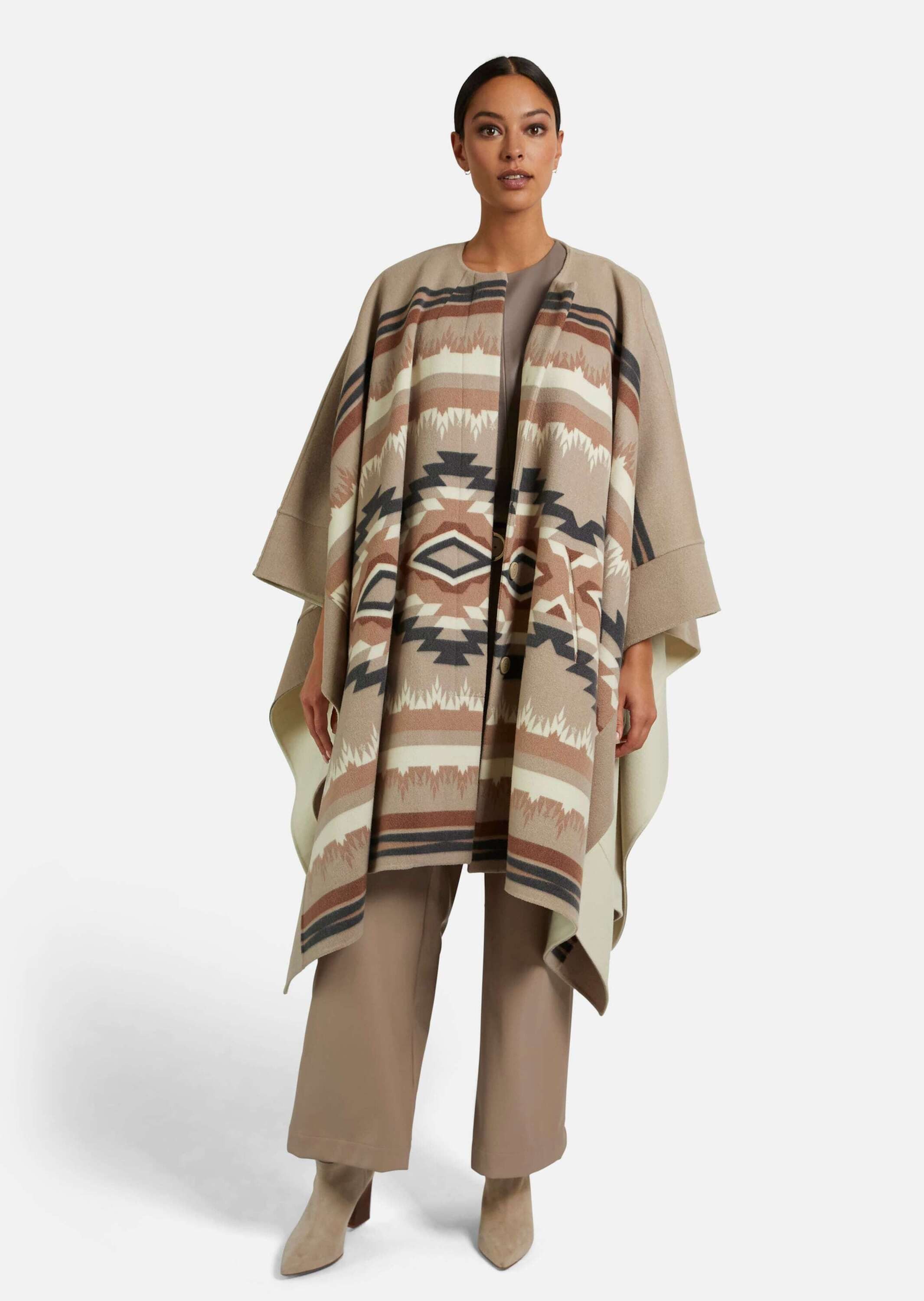 MADELEINE Poncho Doubleface-Cape mit Innenweste