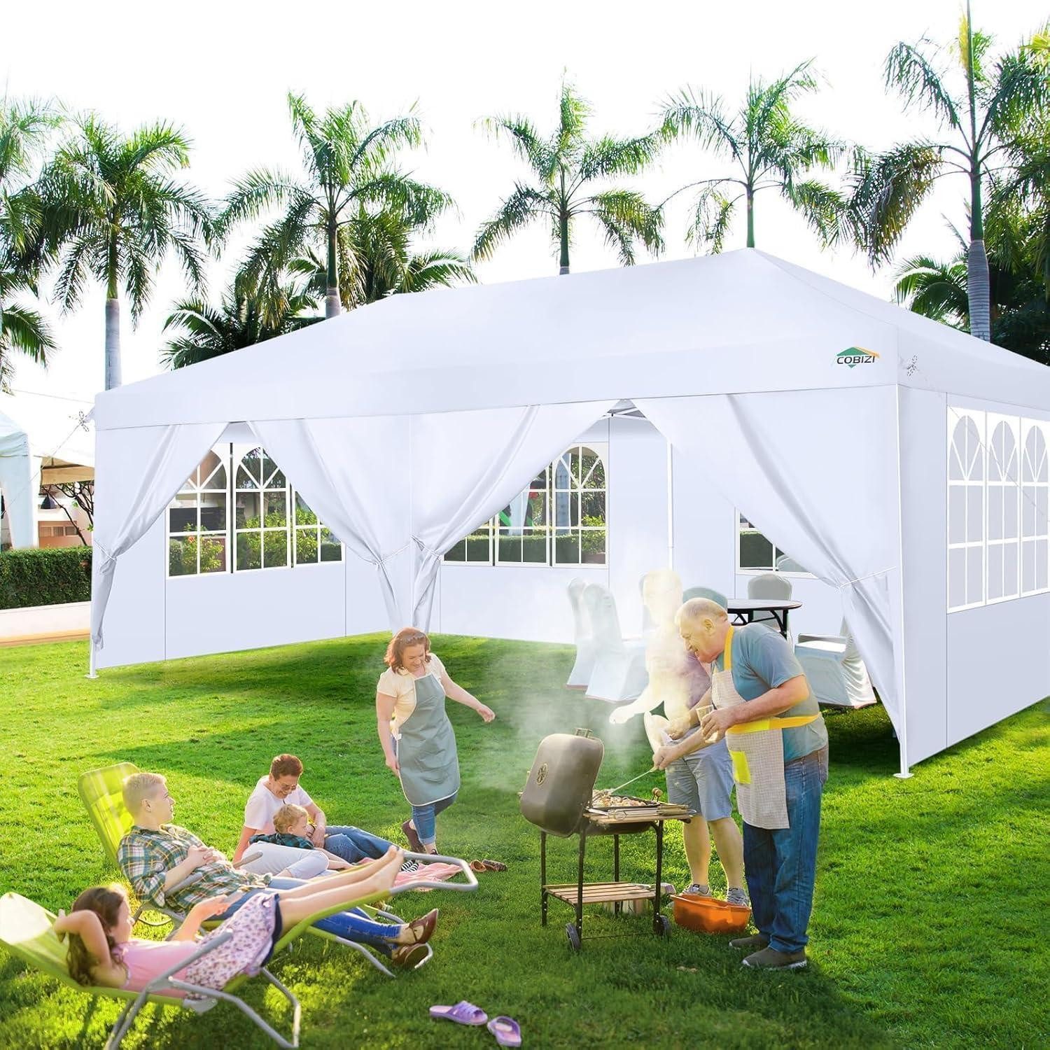 COBIZI Faltpavillon Faltpavillon 3x6m Wasserdicht Stabil Partyzelt mit 6 Seitenwänden
