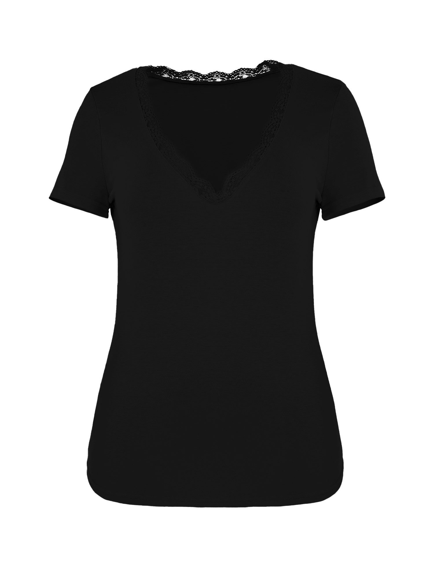 Imily Bela T-Shirt Damen Slim-Fit Tops aus Spitze (Packung, 1-tlg., 1per-Pack) einfarbig