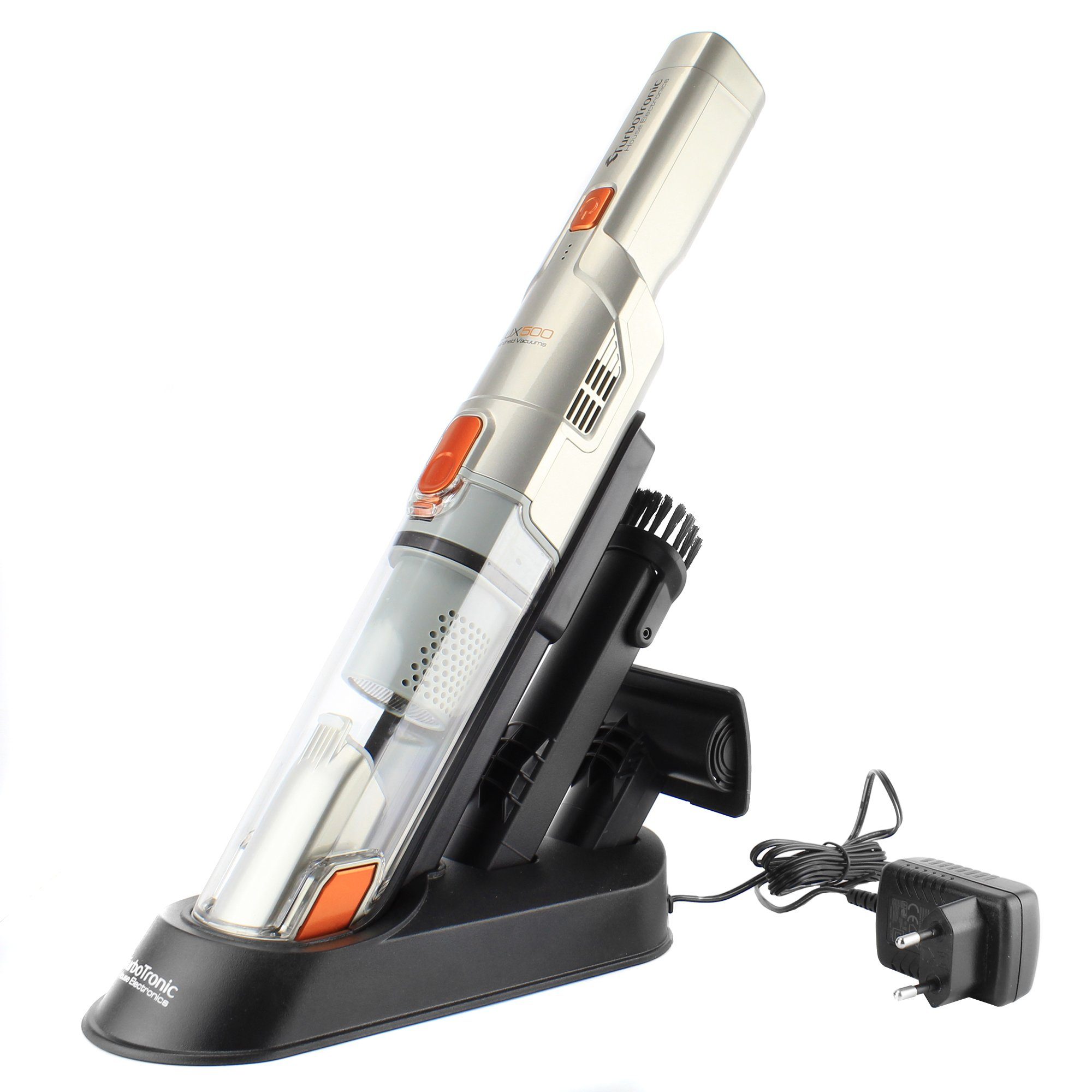 TurboTronic by Z-Line Handstaubsauger 12kpa, 12 Min. Laufzeit, ultra-Leichtgewicht Boden Staubsauger, 90 W, beutellos, kabelloser Sofa Couch Tisch Handsauger mit Ladestation