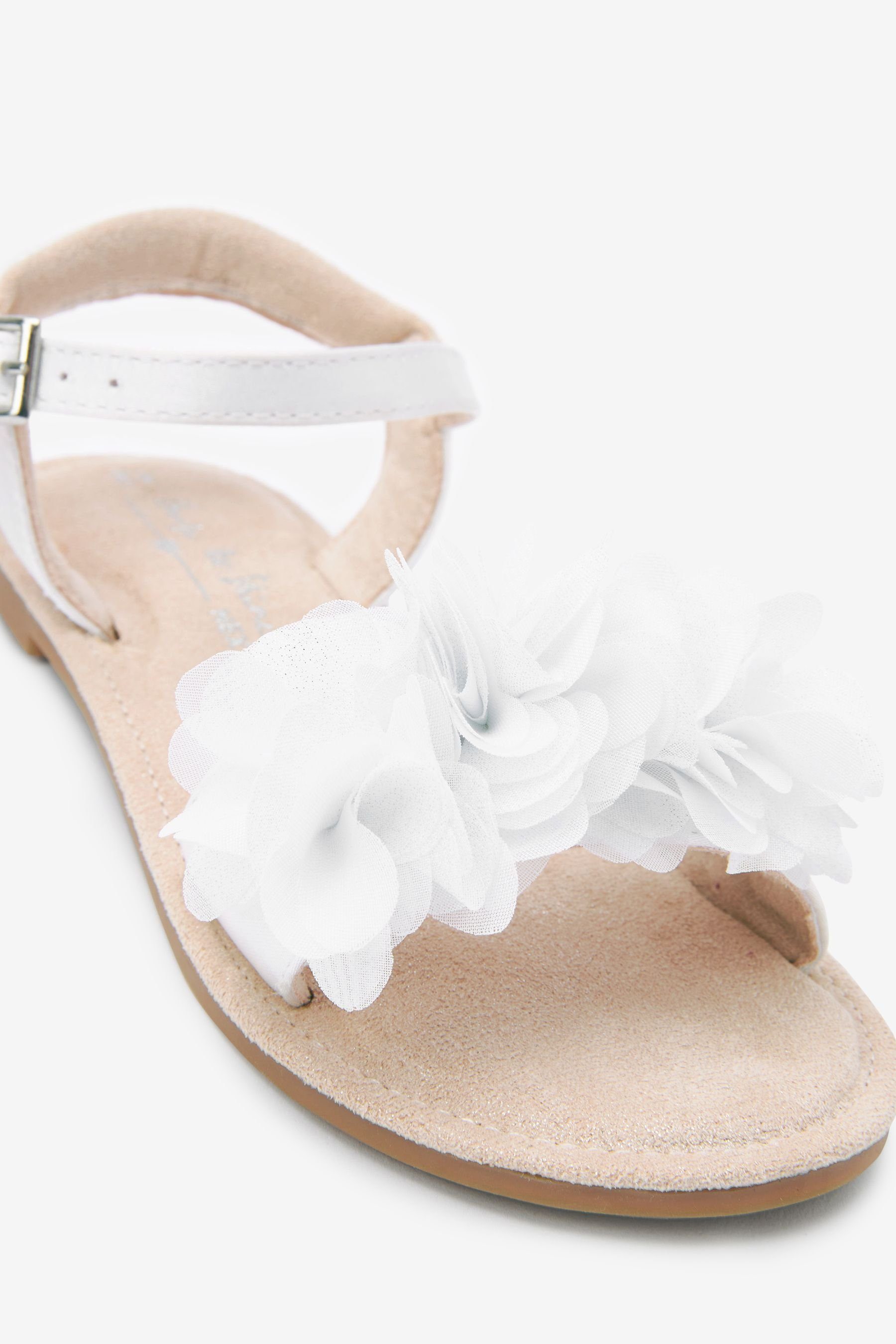Sandale mit Zehentrenner Blütenapplikationen White Next (1-tlg)