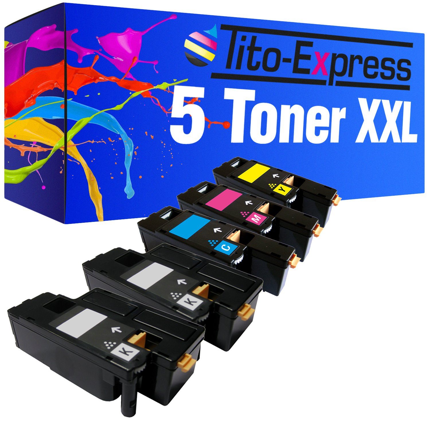 Tito-Express Tonerpatrone 5er Set ersetzt Epson C 1700 C-1700 EpsonC1700 Epson C1700, für Aculaser C1700 C1700 Series CX17 CX17NF CX17WF C1750N C1750W