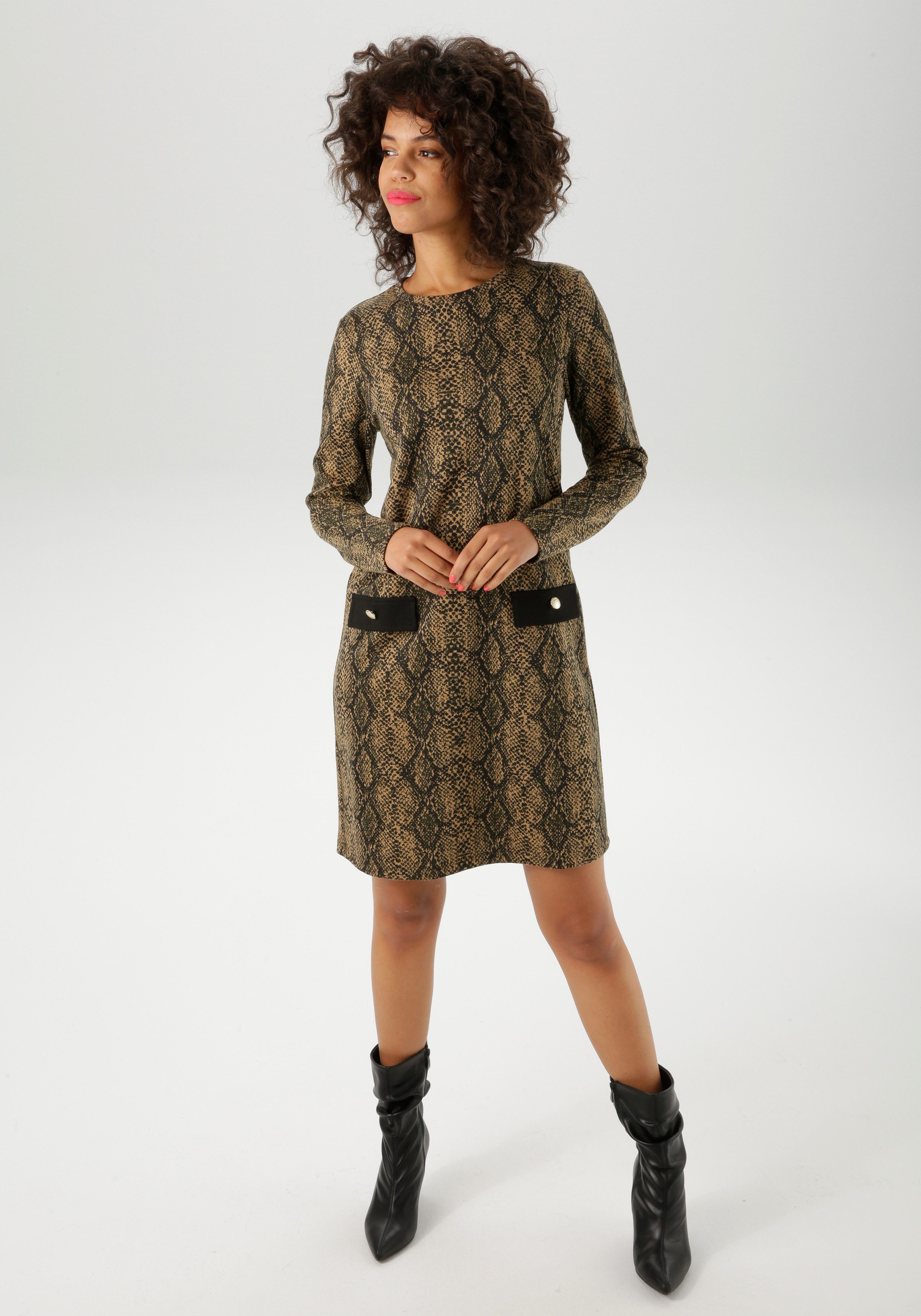 Aniston CASUAL Jerseykleid im extravagantem Schlangen-Muster günstig online kaufen