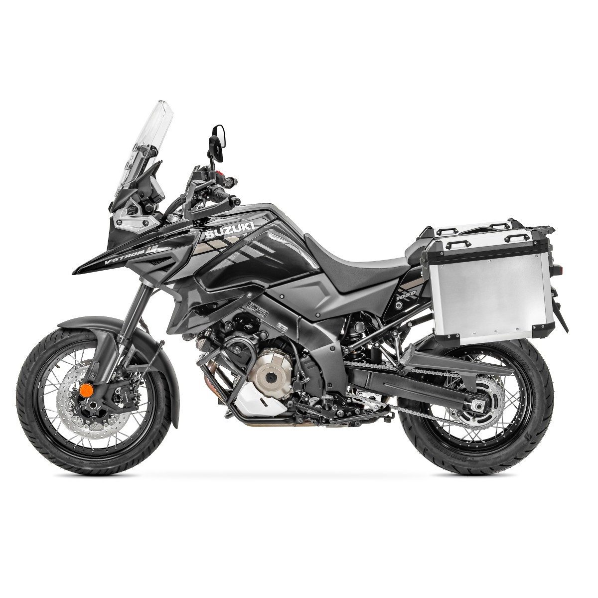 Bagtecs Kofferset Alu-Koffer + Kofferträger für BMW F 750 GS 18-23 GX38 silber
