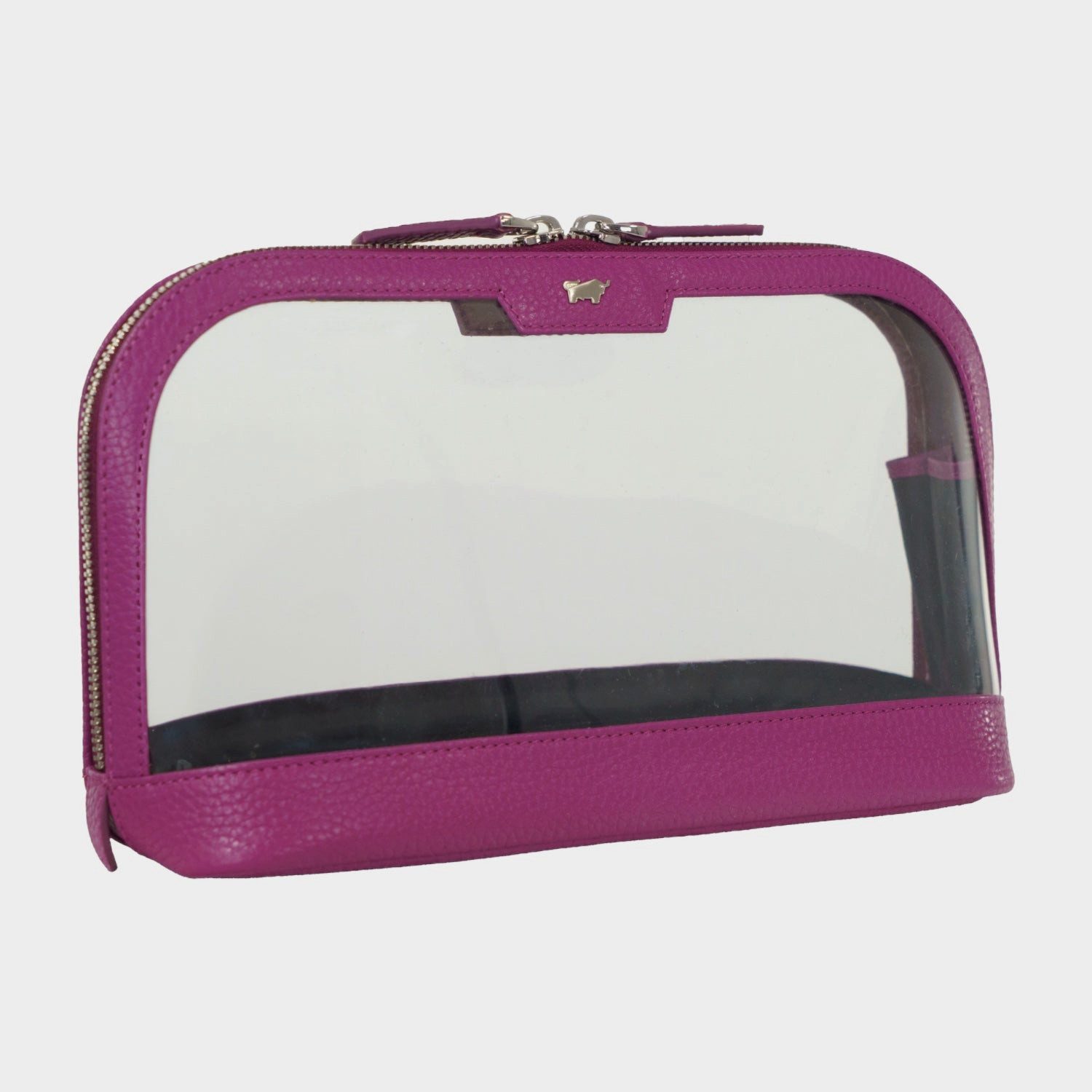 Braun Büffel Kulturbeutel Kosmetik Etui M violett