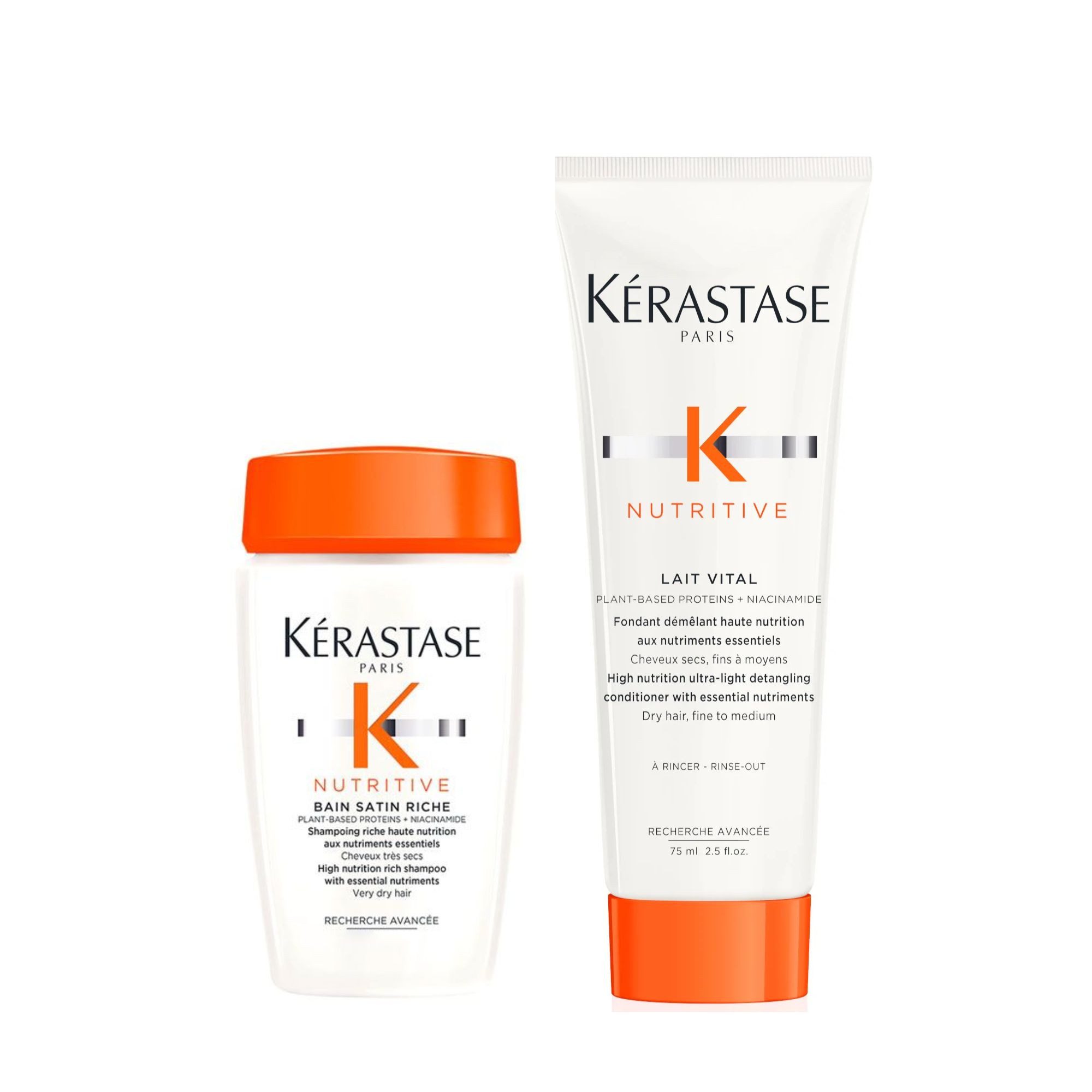 Kerastase Уход за волосами-Set Kérastase Nutritive Bain Satin Riche + Lait Vital Reiseset, Probierset, 2-tlg.