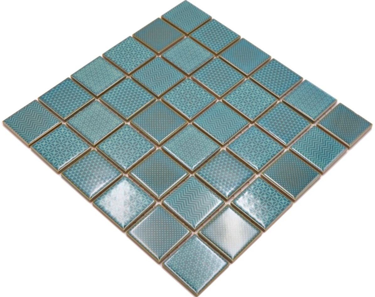 Mosani Mosaikfliesen Keramik Mosaik Fliese türkis grün BAD Pool Плиткаspiegel Küche