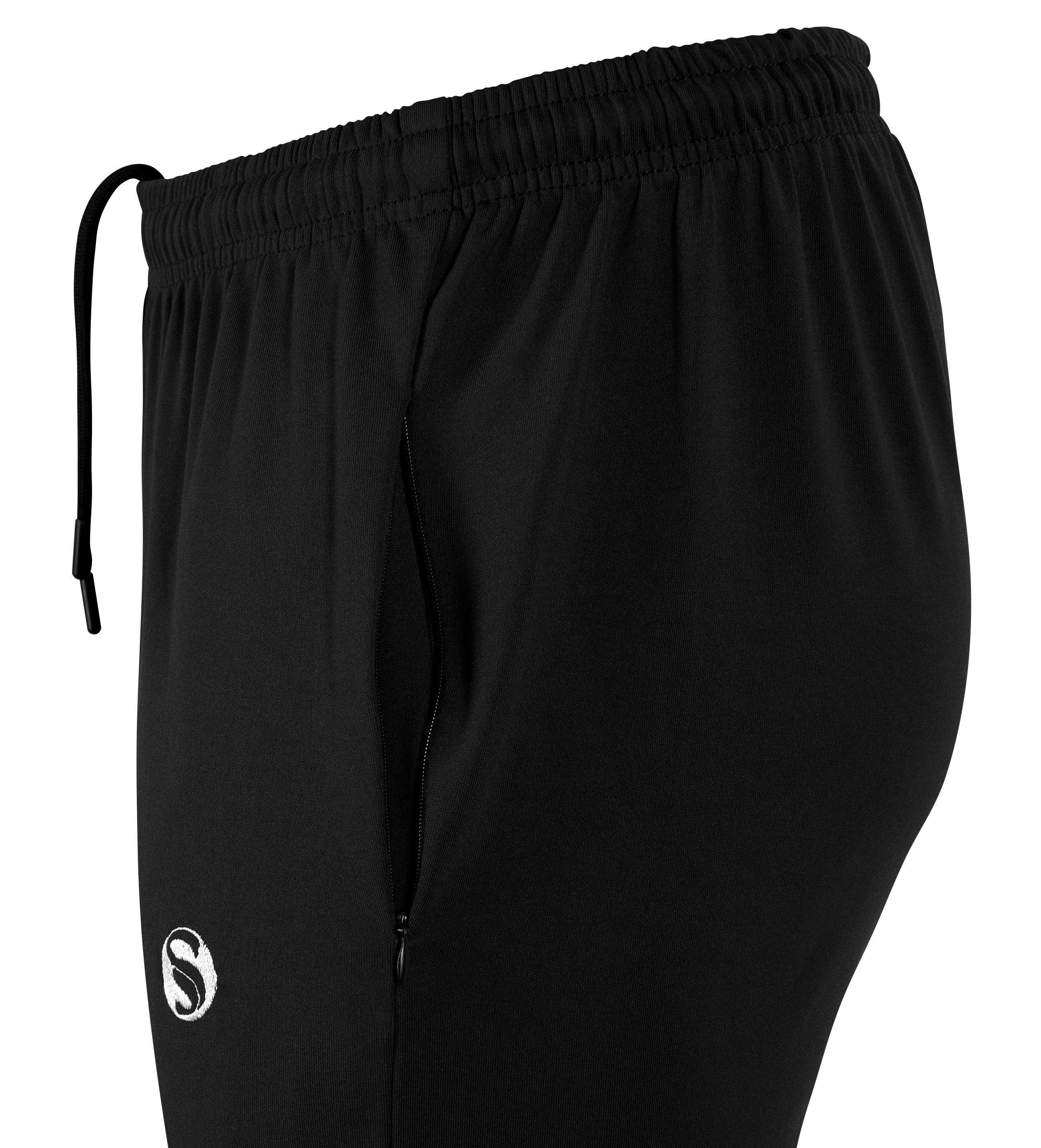 Stark Schwarz und Soul® Jogginghose bequeme Jogginghose Seitentaschen elastischem Sporthose, mit "WARM UP", Bund Trainingshose