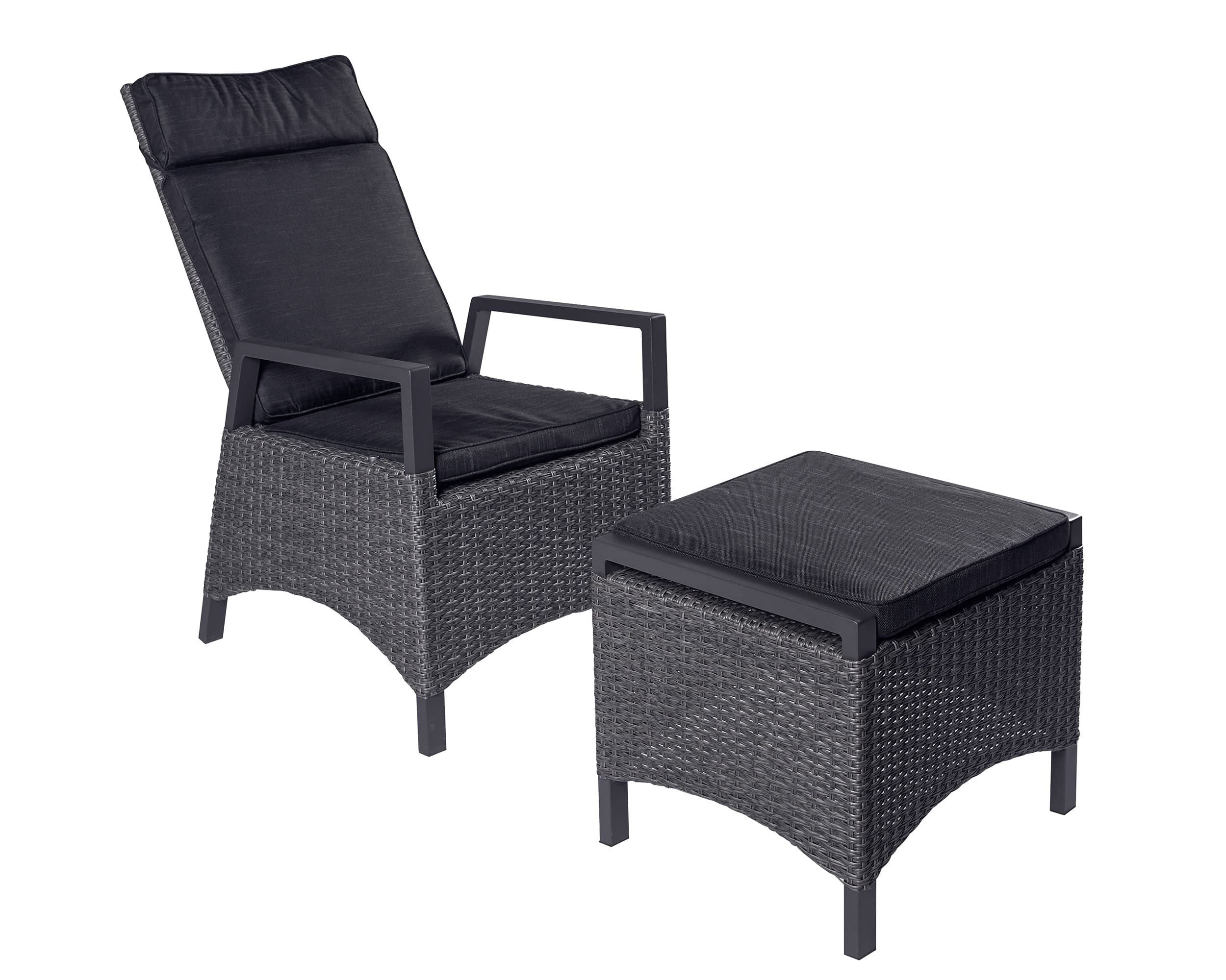 LC Garden Gartenstuhl Keramo Dining Positionsstuhl + Hocker inkl. Kissen grau