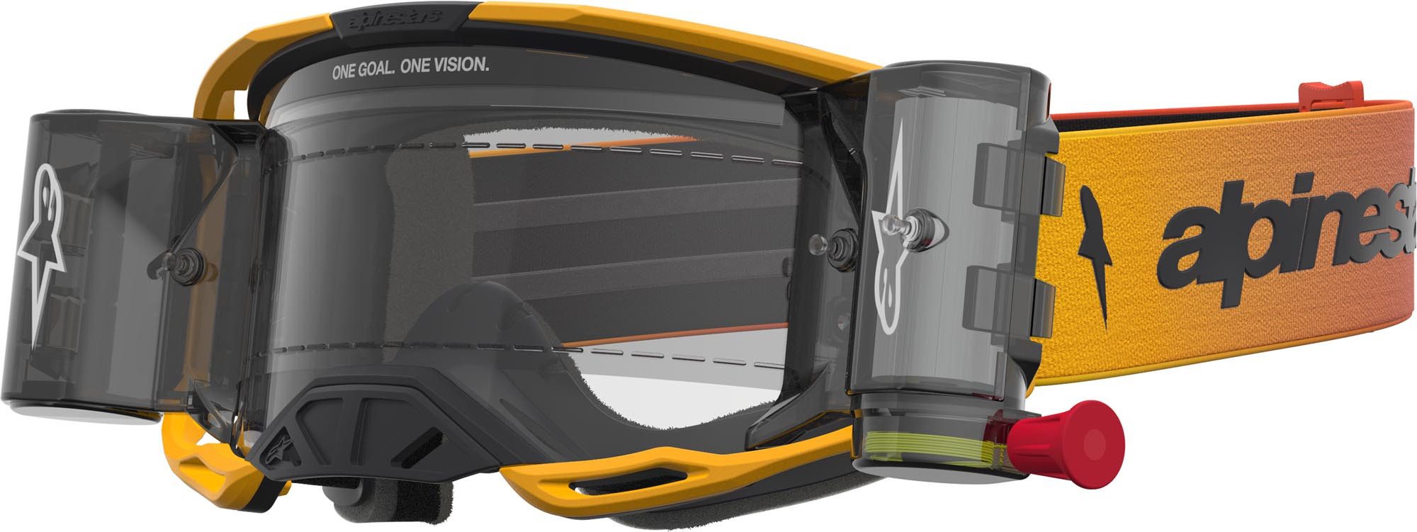 Alpinestars Motorradbrille Vision 8 Amber Roll-Off Motocross Brille, Antifog,Mit Band
