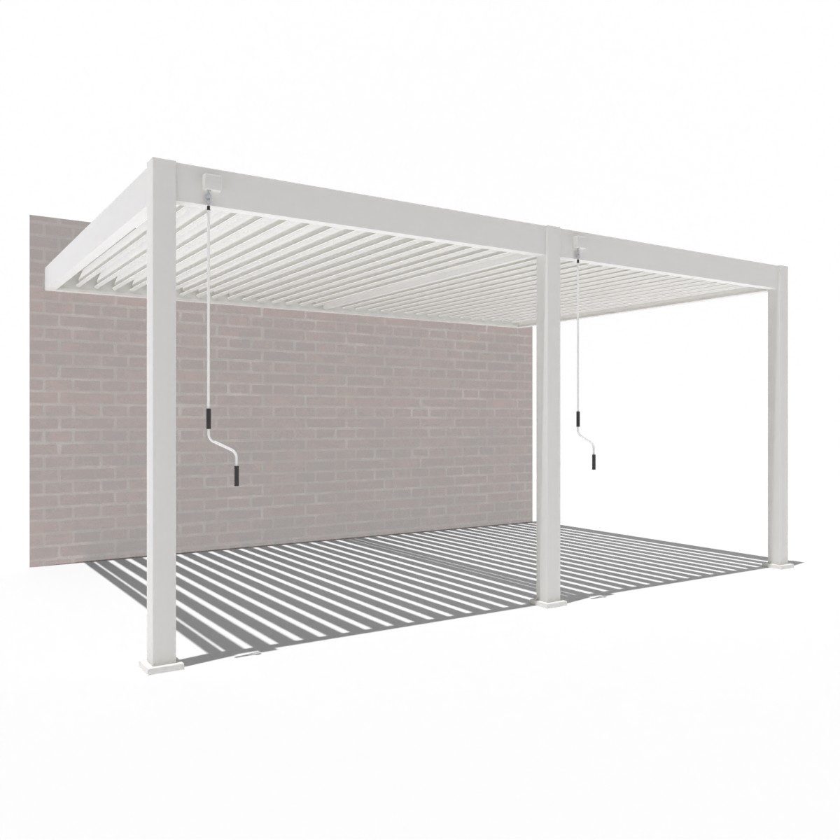 Weide Pergola Deluxe Wand Pavillon Terrassenüberdachung Aluminium 3,6 x 5,3 M weiß