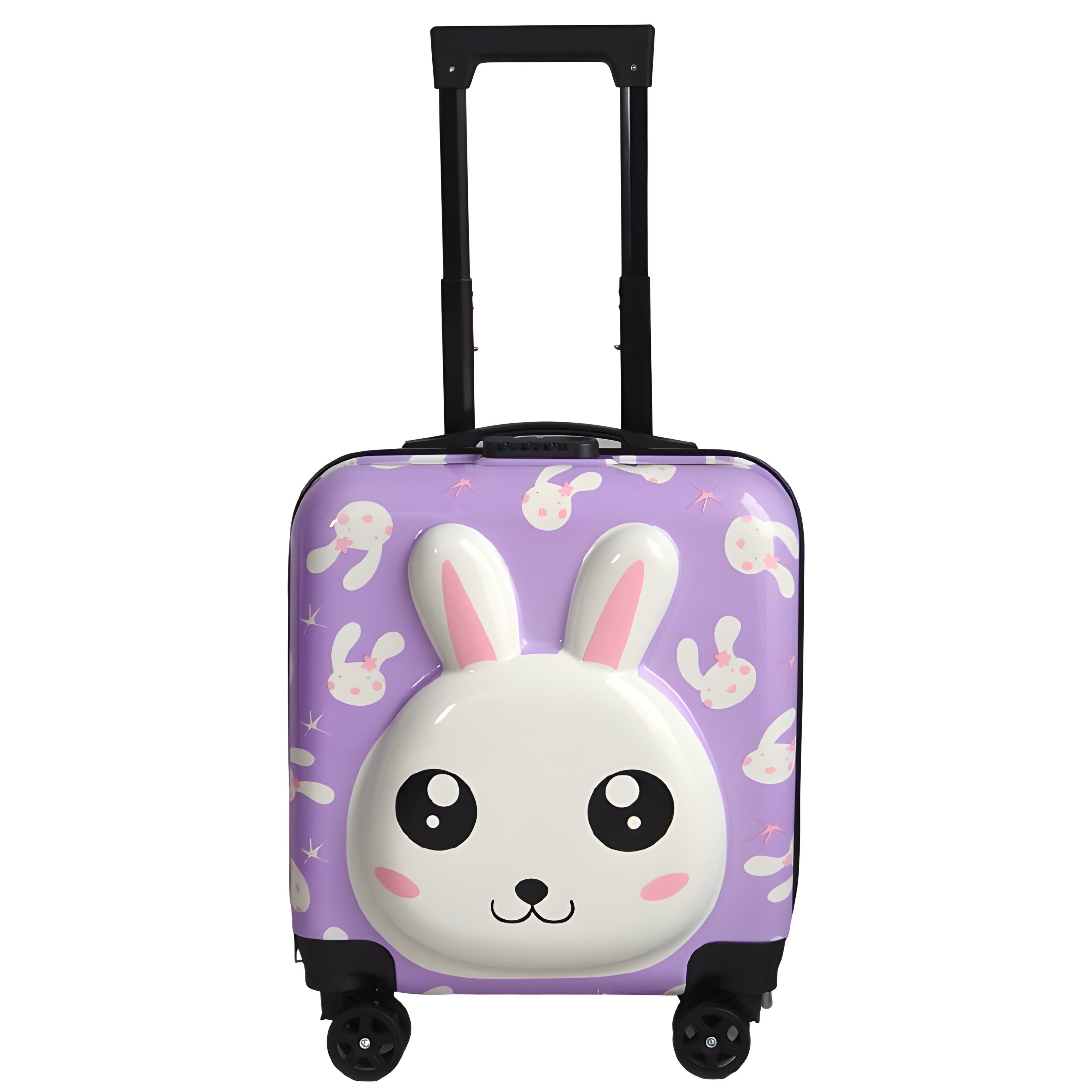 WS-Trend Kinderkoffer Hase 3D Kinder Trolley Kinderkoffer ABS Kindertrolley 45x35x25 cm, 4 Rollen