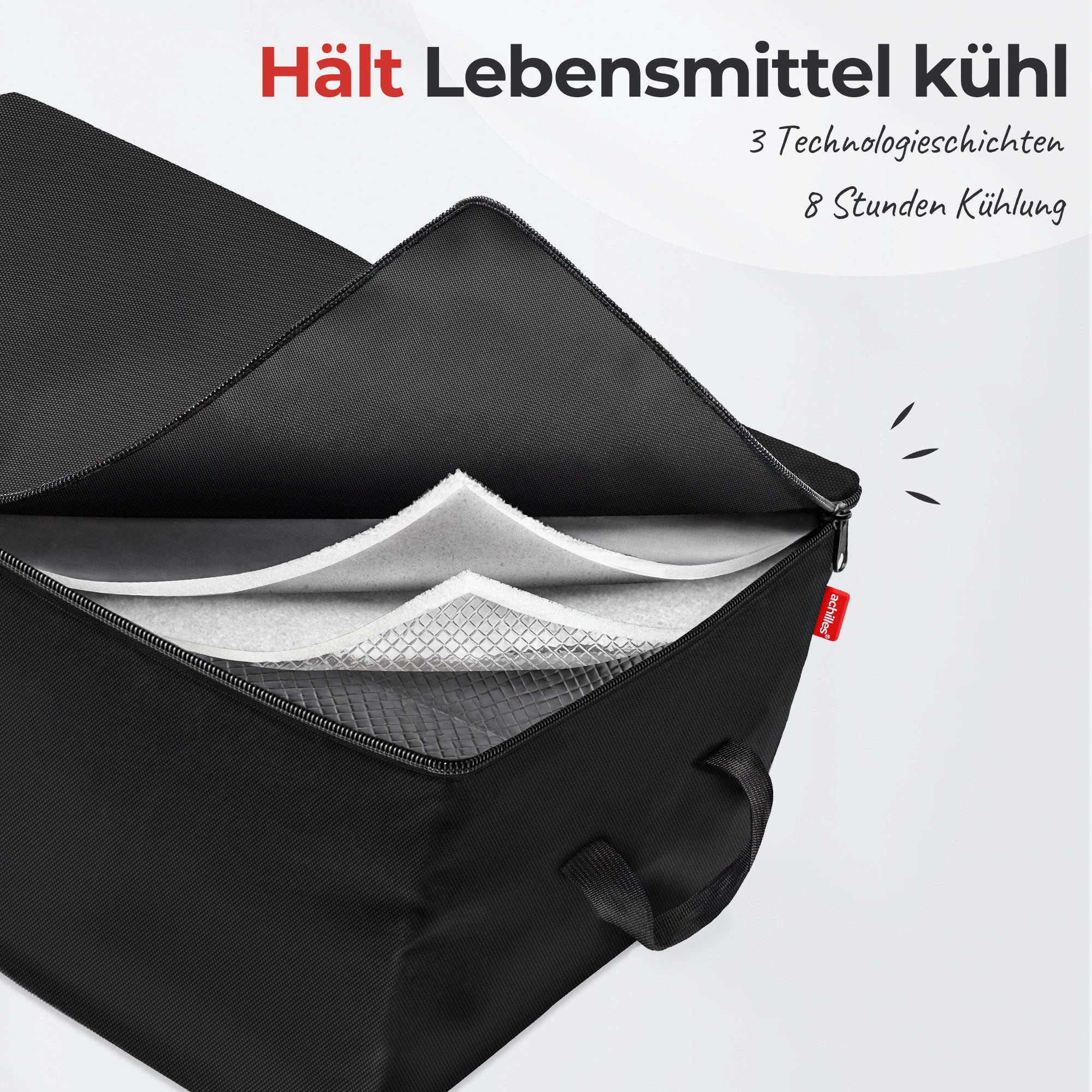 achilles Einkaufsbeutel Kühleinsatz Große Kühl-Tasche Kühl-Einsatz Thermo-Tasche für Klapp-Box – Bild 3 von 5