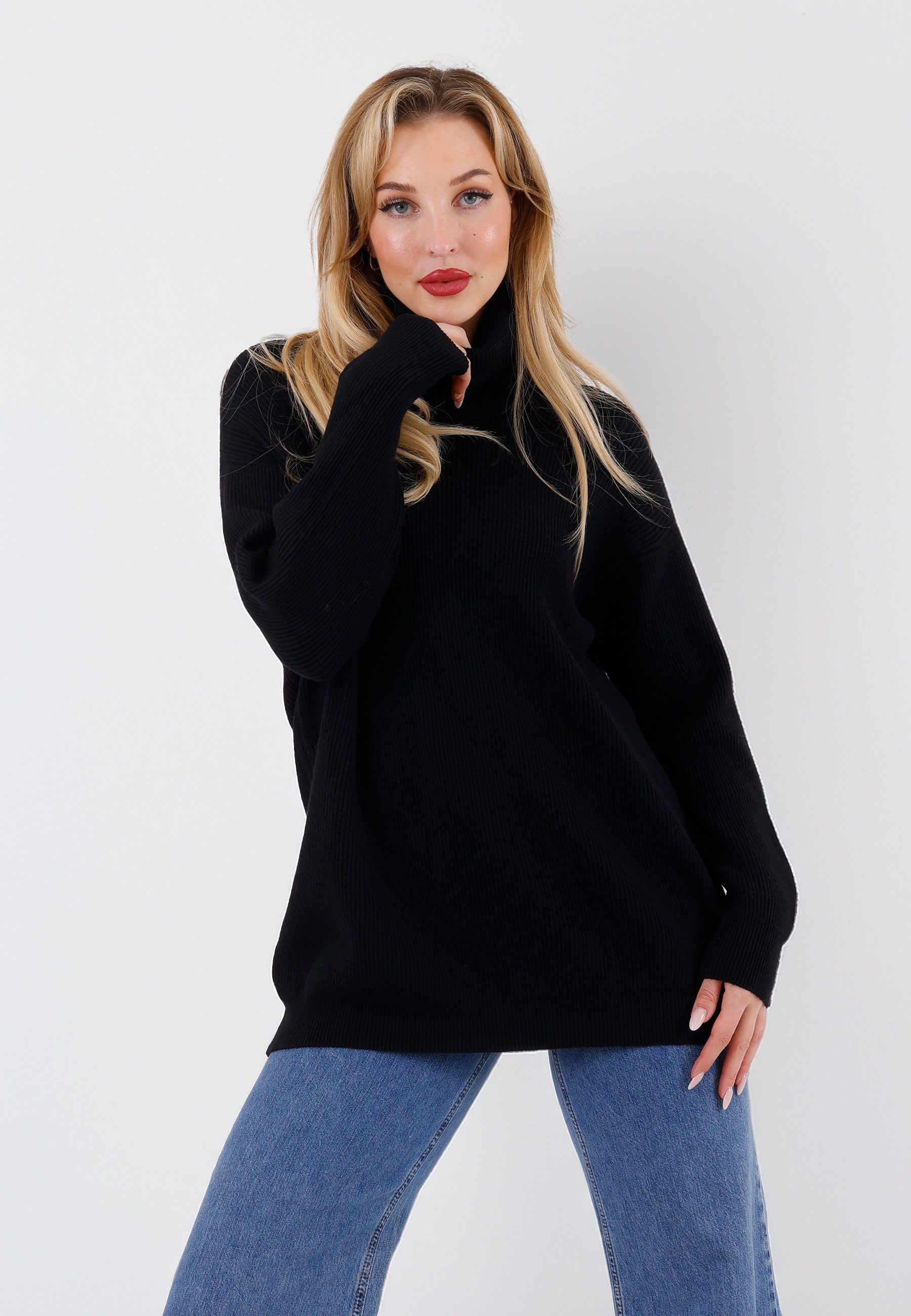 YC Fashion & Style Rollkragenpullover Basic Pullover aus Feinstrick – One Size (34–40) (1-tlg) in Unifarbe