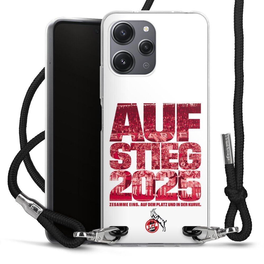 DeinDesign Handyhülle 1. FC Köln Aufstieg Offizielles Lizenzprodukt 1. FC Köln Aufstieg 2025, Xiaomi Redmi 12 Handykette Hülle mit Band Case zum Umhängen