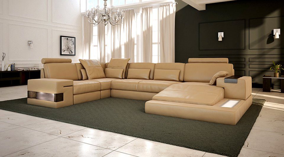 BULLHOFF Wohnlandschaft Wohnlandschaft Leder XXL Eckcouch U-Form Sofa »HAMBURG« von BULLHOFF, made in Europe, das "ORIGINAL"
