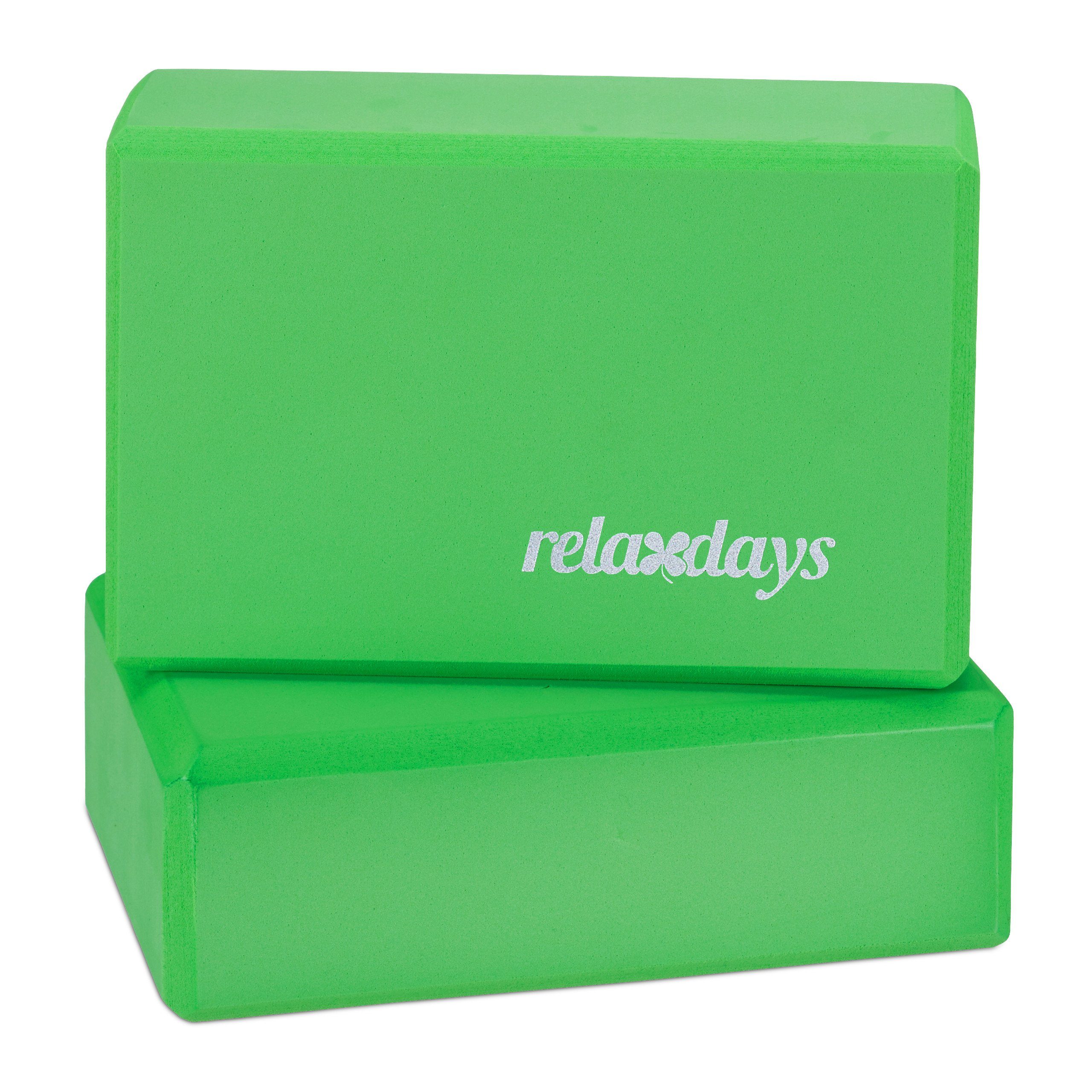 relaxdays Yogablock im 2er Set, (2-tlg), grün