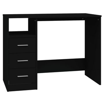furnicato Schreibtisch mit Schubladen Schwarz 102x50x76 cm Holzwerkstoff