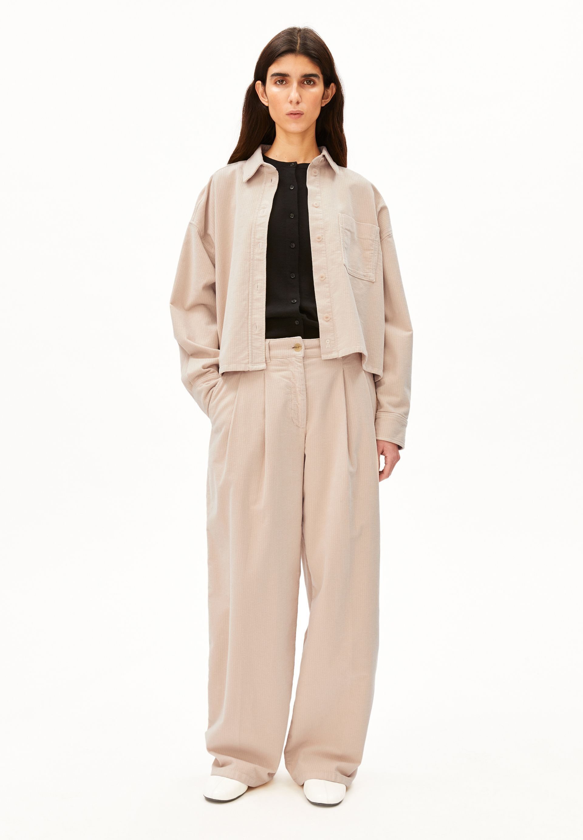 Armedangels Stoffhose CORDUROY WIDE PLEATED (Mid waist, Relaxed Fit)