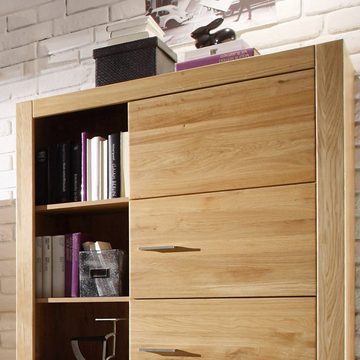 58 aufm Kessel Mehrzweckschrank Stauraumelement Janel 96x141x37 Stauraumschrank Wild Eiche/Asteiche (1-St)