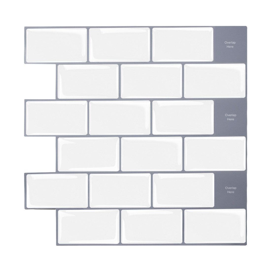 Agger Fliesenaufkleber 10-Stück Klebefliesen Fliesenfolie Wandaufkleber 30.5 x 30.5 cm (10 St), Metro Fliesen Fliesendekor Selbstklebend Wandfliesen RV Küche Bad