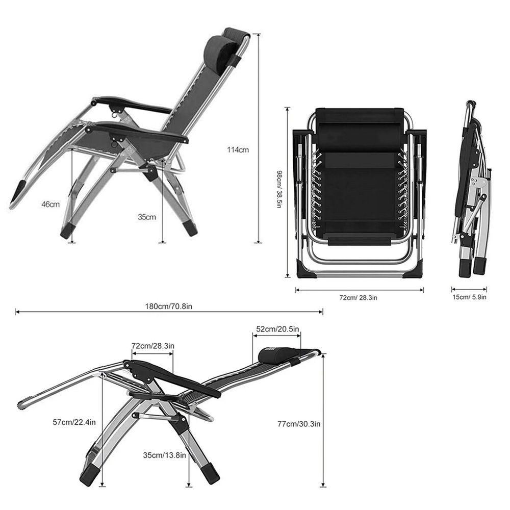 Divit Gartenstuhl Gartenstuhl Liegestuhl Sonnenliege klappbar mit Auflage Metall SR11 gr
