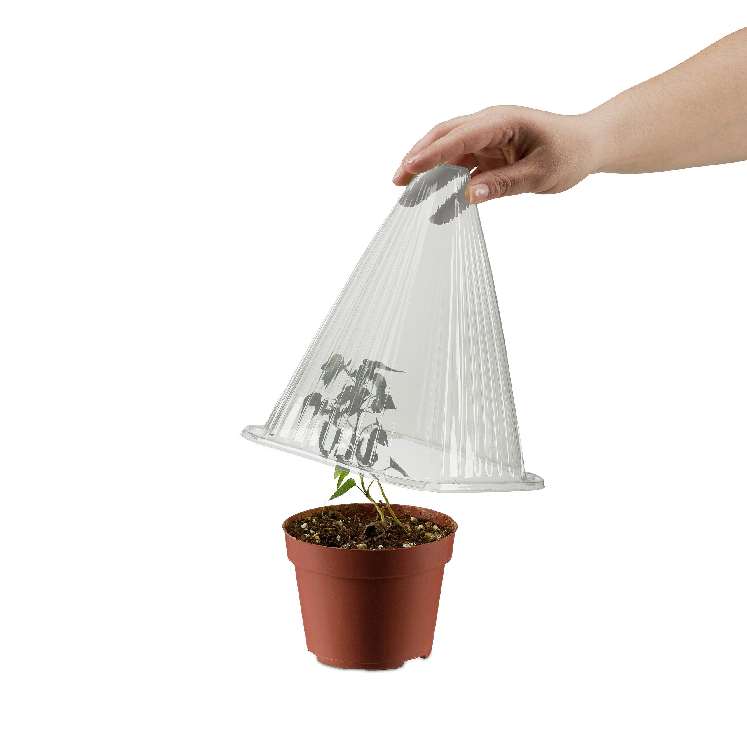 relaxdays Pflanzenschutzdach 20x Grauer Pflanzenhut