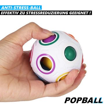 MAVURA Lernspielzeug POPBALL Regenbogenball Zauberwürfel Geschicklichkeitsspiel Puzzle, Knobelspiel Anti Stress Knobel Ball Spielzeug Pop Fidget