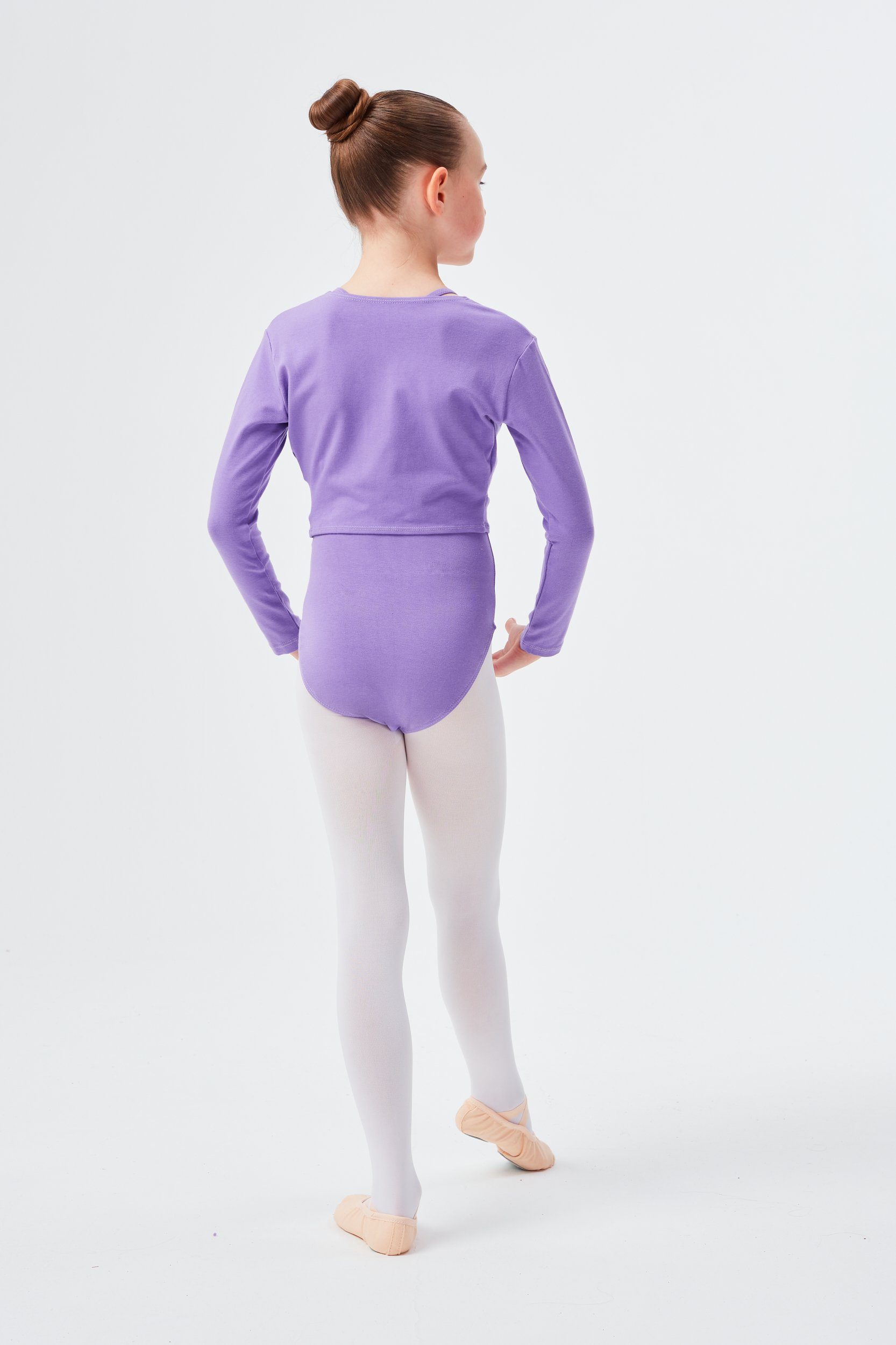 tanzmuster Crop-Top Langarm Ballett Top Mia aus wunderbar weicher Baumwolle Oberteil für Mädchen fürs Kinder Ballett
