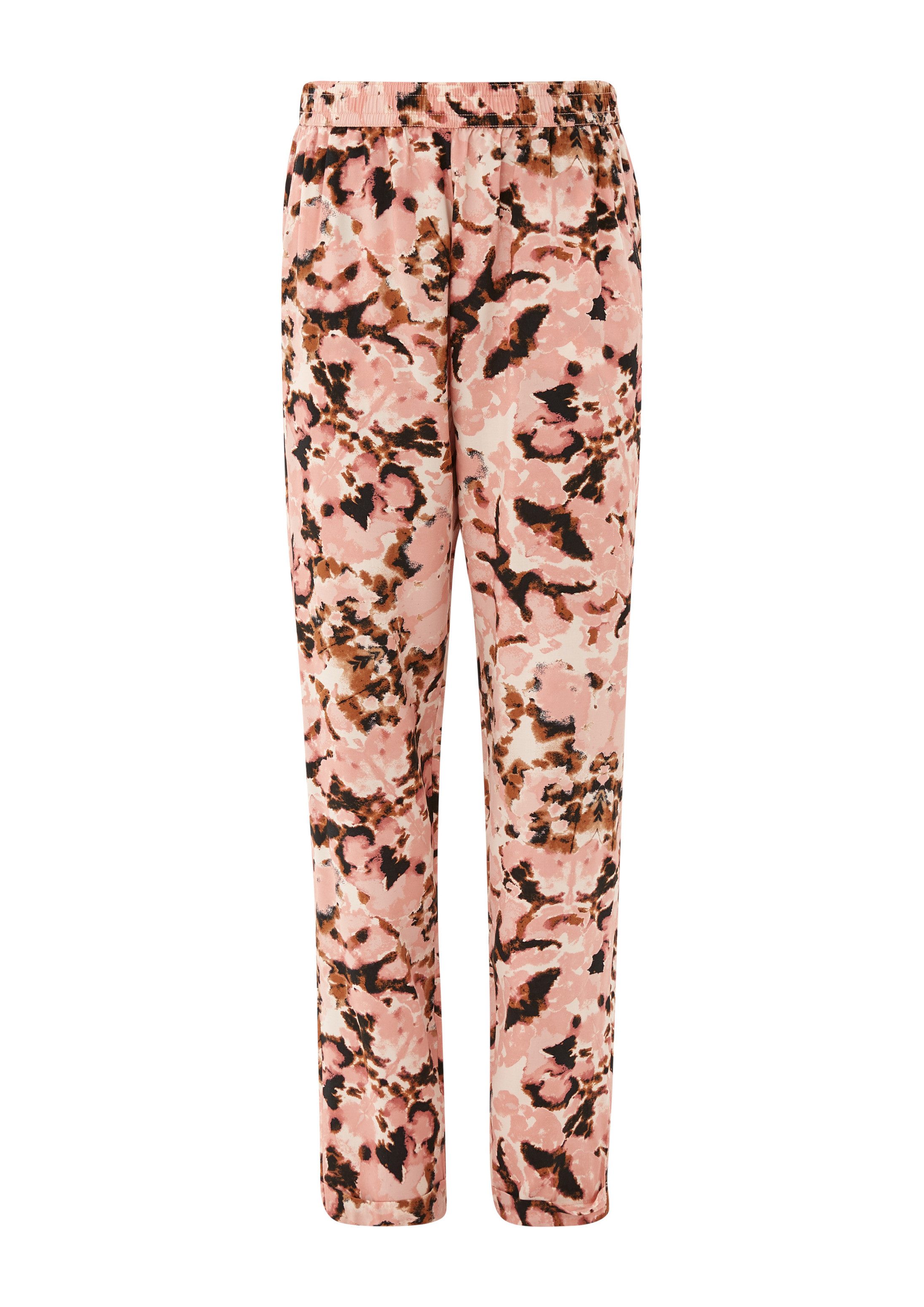 QS Chinos Hose Loose: Hose mit Allover-Print