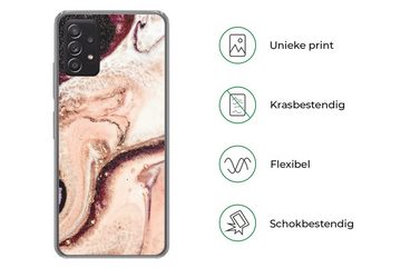 MuchoWow Handyhülle Stein - Marmor - Edelstein - Abstrakt - Natur - Rosa, Phone Case, Handyhülle Samsung Galaxy A53, Silikon, Schutzhülle