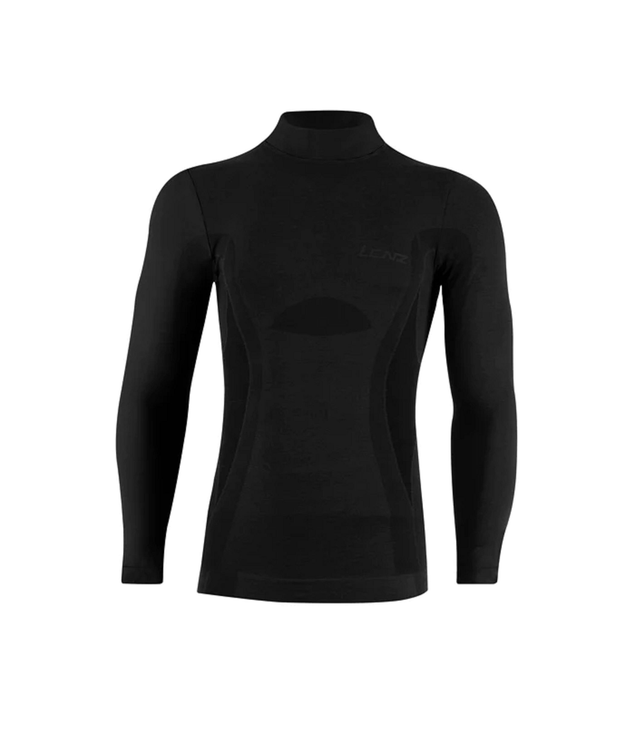 Langarmshirt Funktionsunterwäsche Merino 6.0 Stehkragen schwarz Herren