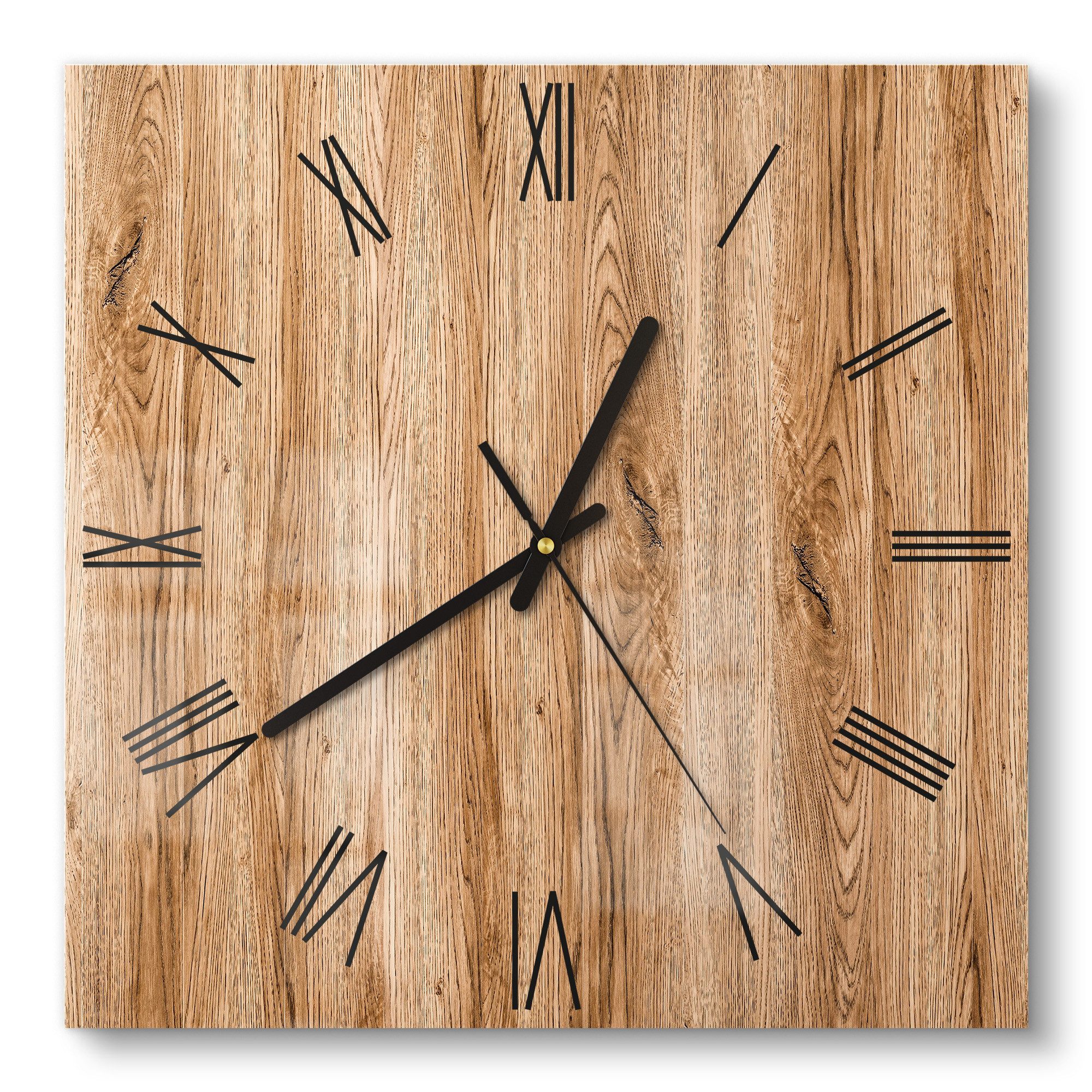 DEQORI Wanduhr 'Natürliche Holztexturen' (Glas Glasuhr günstig online kaufen
